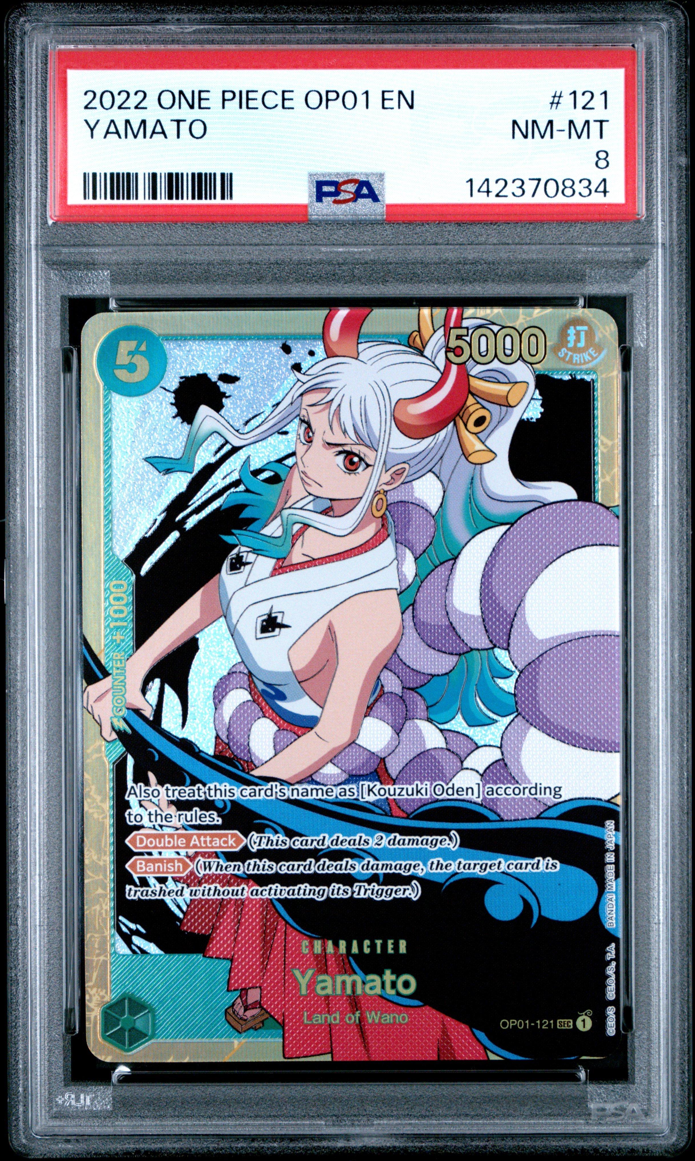 2022 One Piece Op01-romance Dawn 121 Yamato PSA 8 Graded Card
