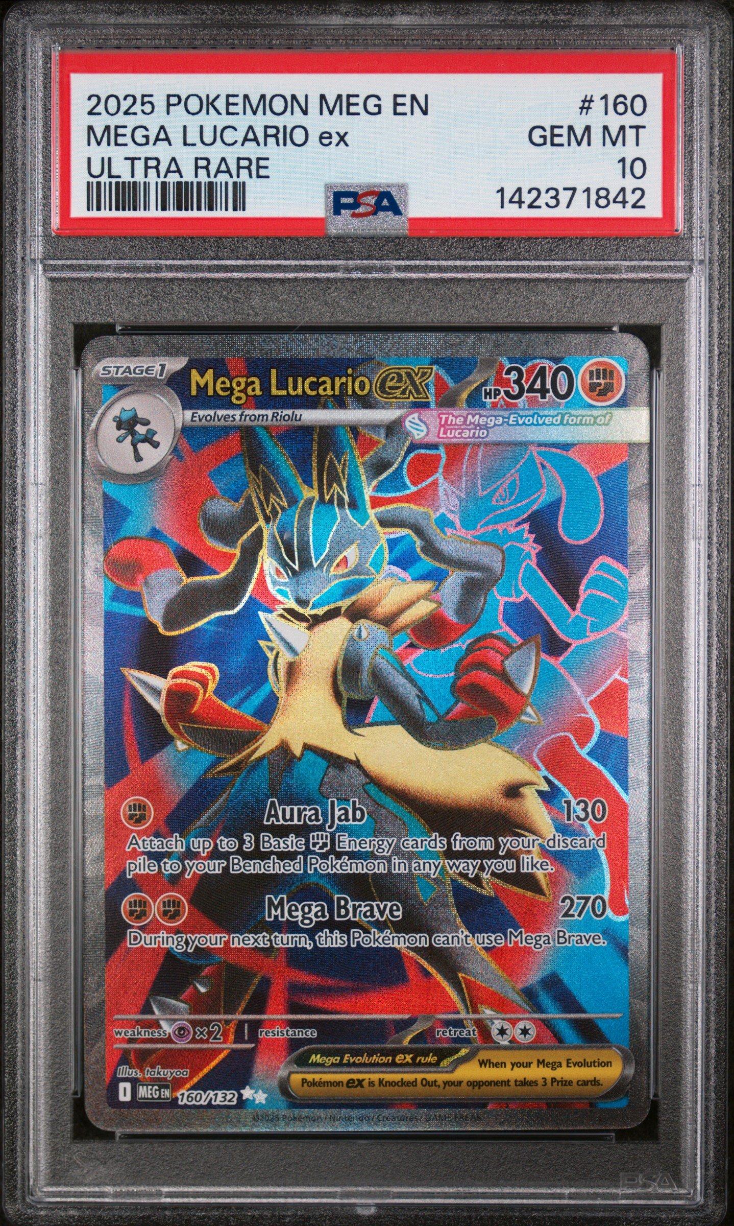 2025 ポケモンカード メガルカリオEX PSA10 2025 Pokemon Meg En-mega Evolution 160 Mega Lucario Ex Ultra Rare