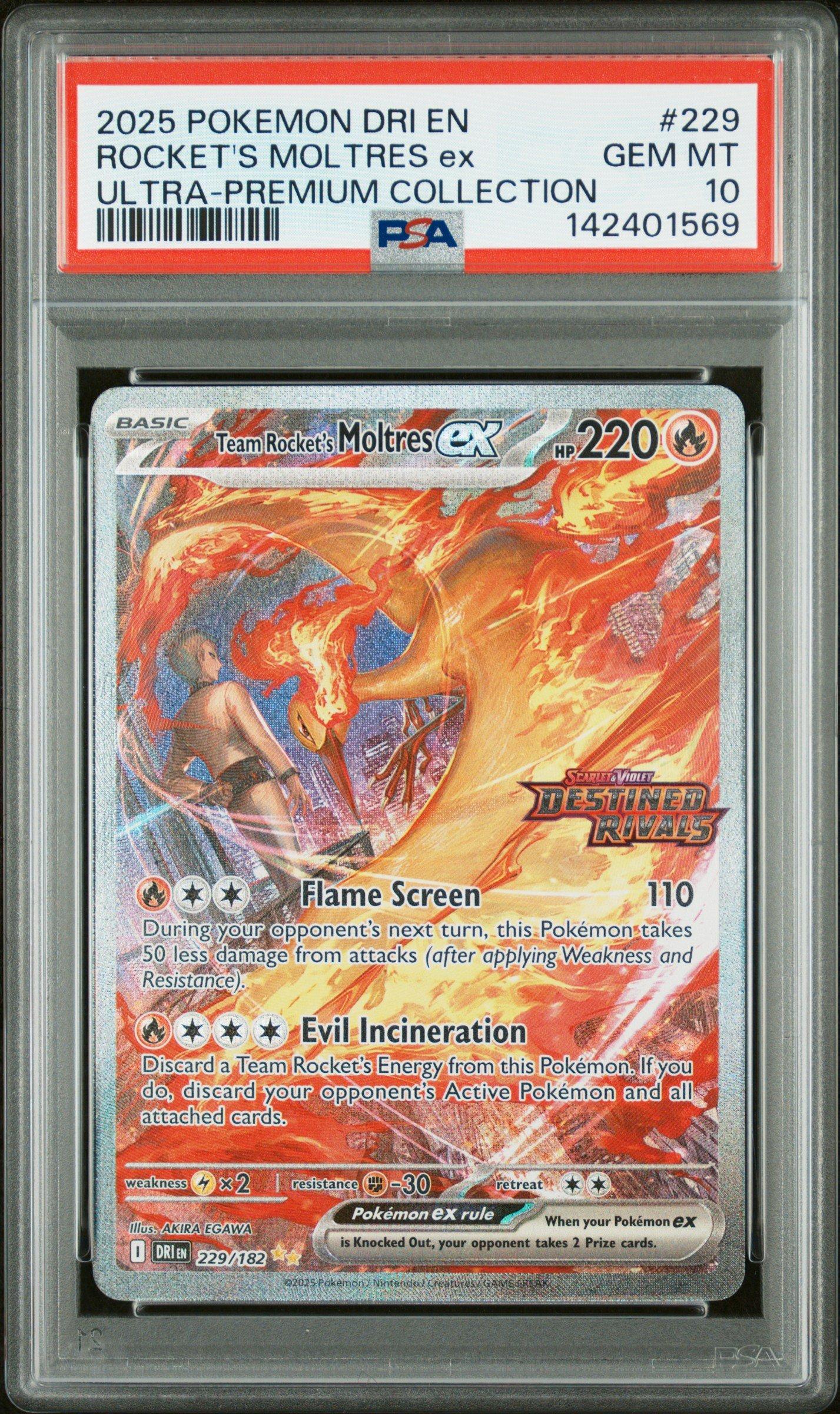 2025 Pokemon Dri En-destined Rivals 229 Team Rocket's Moltres Ex
