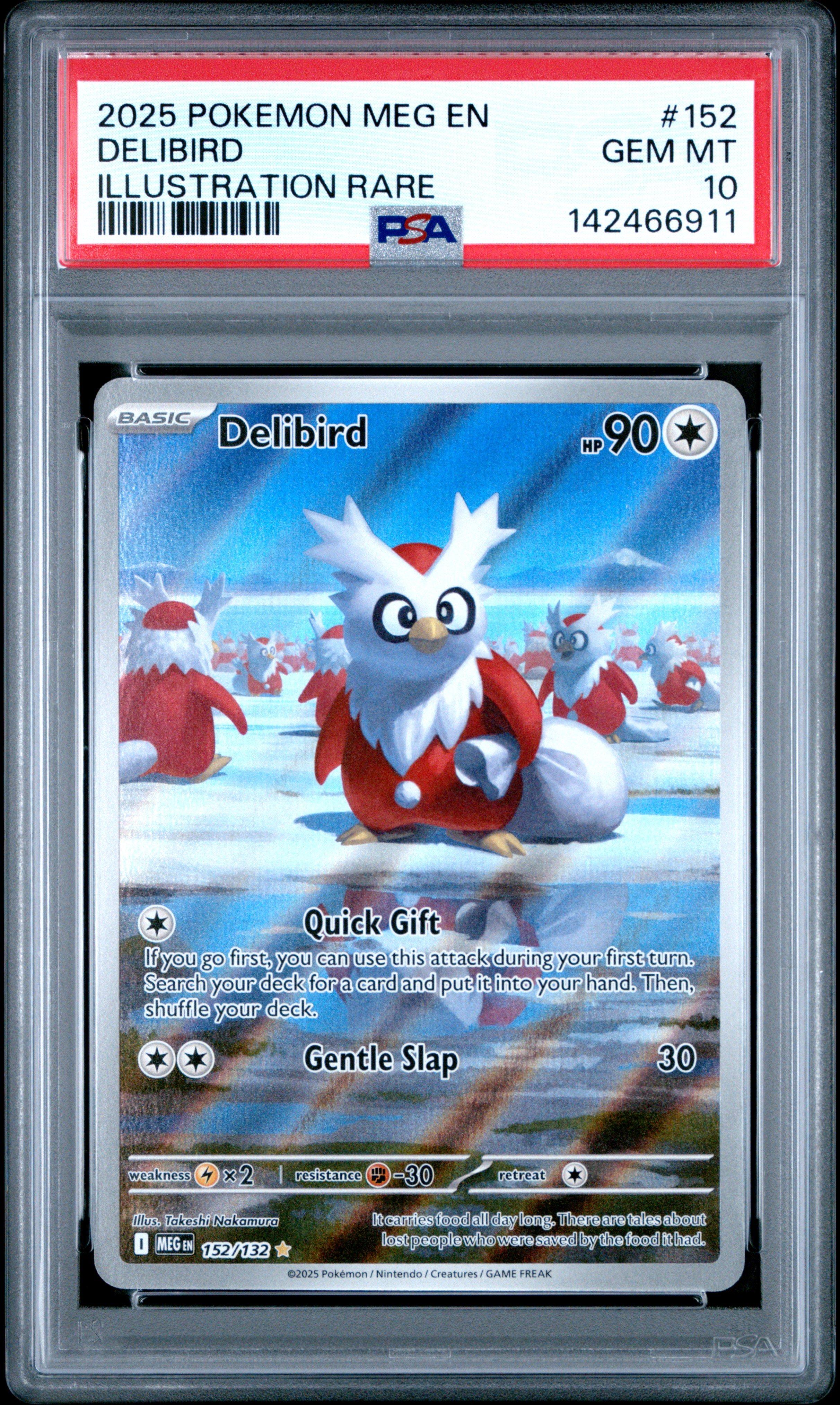 2025 Pokemon Meg En-mega Evolution 152 Delibird Illustration Rare