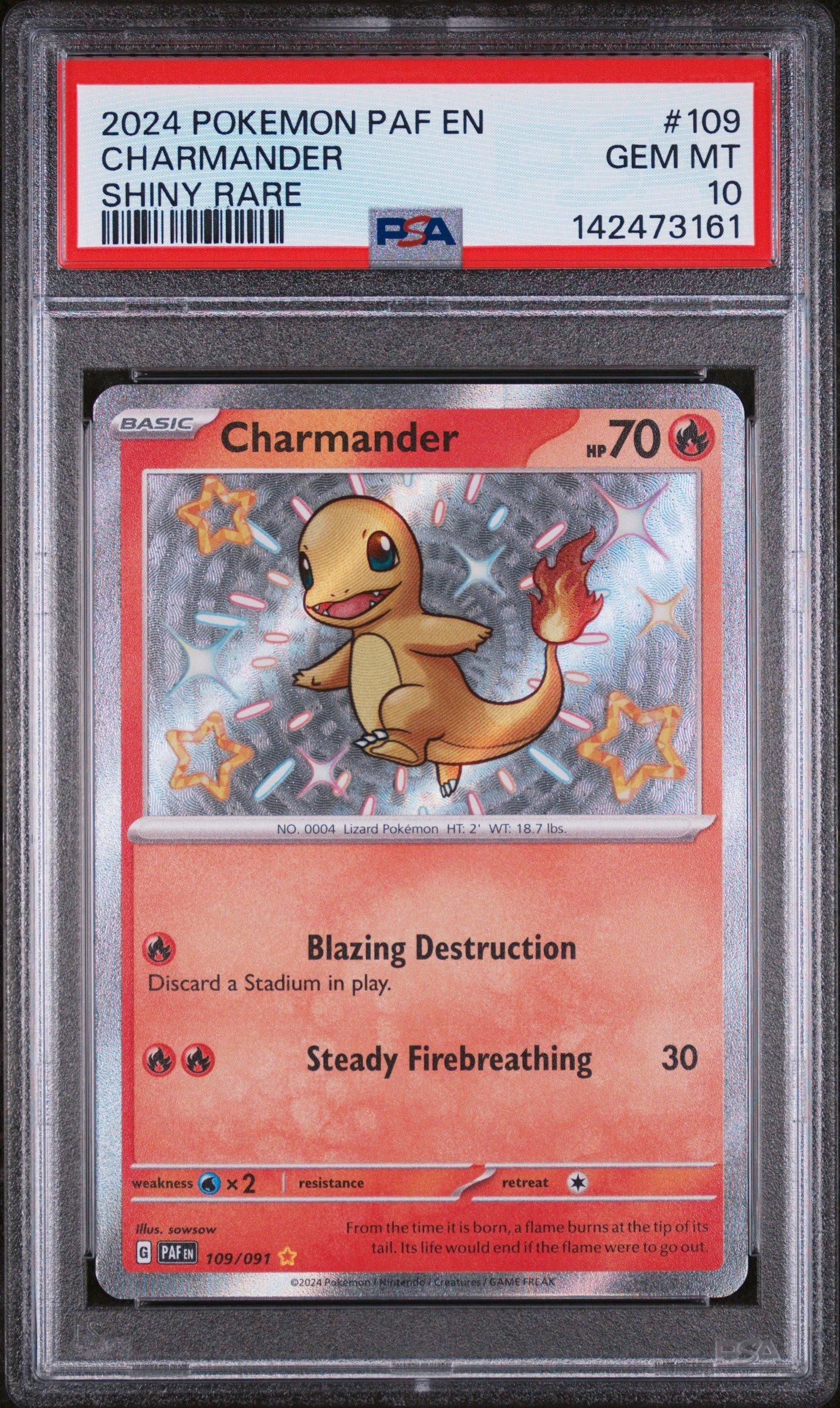 2024 ポケモンカード ティンバーブ #109 PSA 10 2024 Pokemon Paf En-paldean Fates 109 Charmander Shiny Rare PSA 10