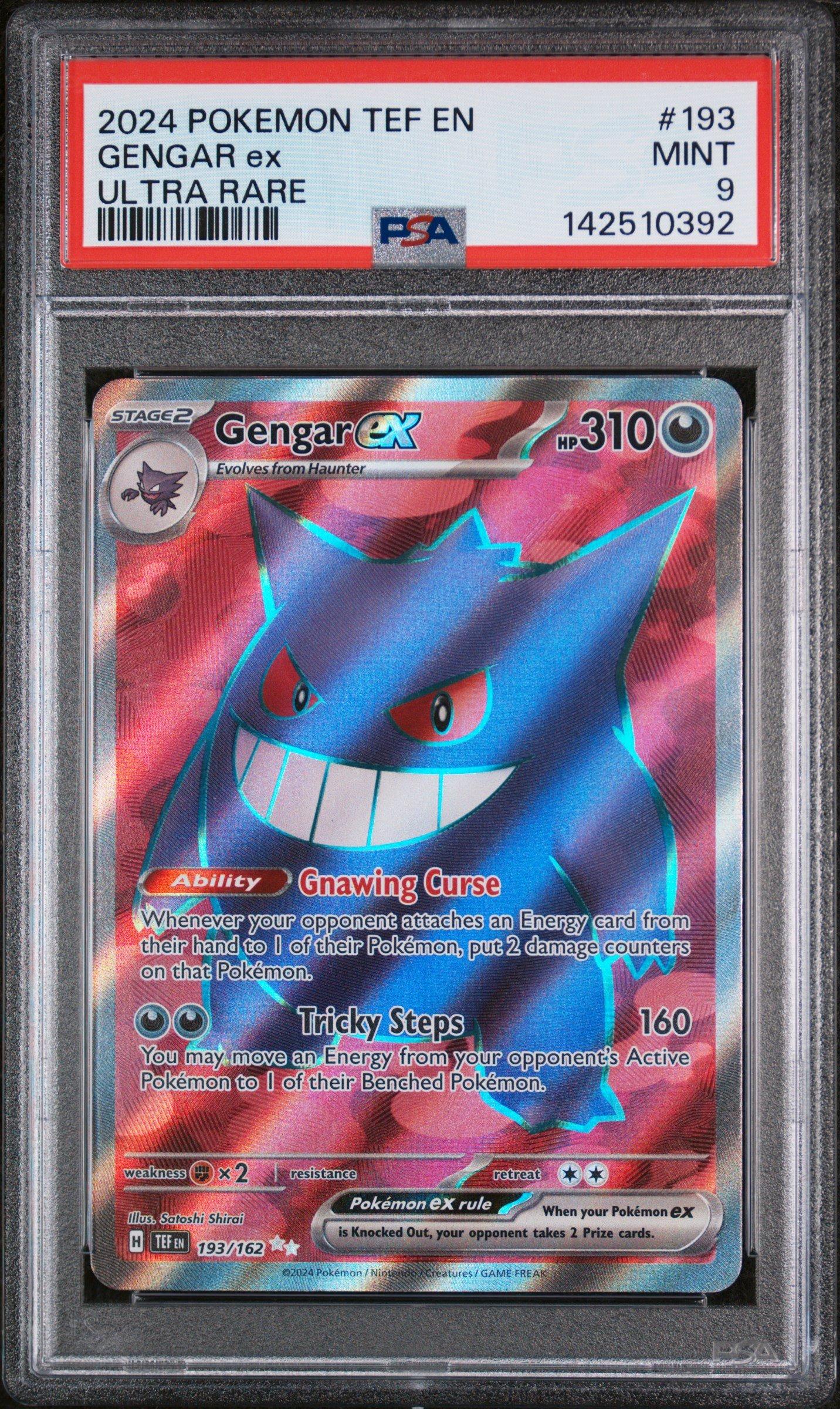2024 Pokemon Tef En-temporal Forces 193 Gengar Ex Ultra Rare PSA 9