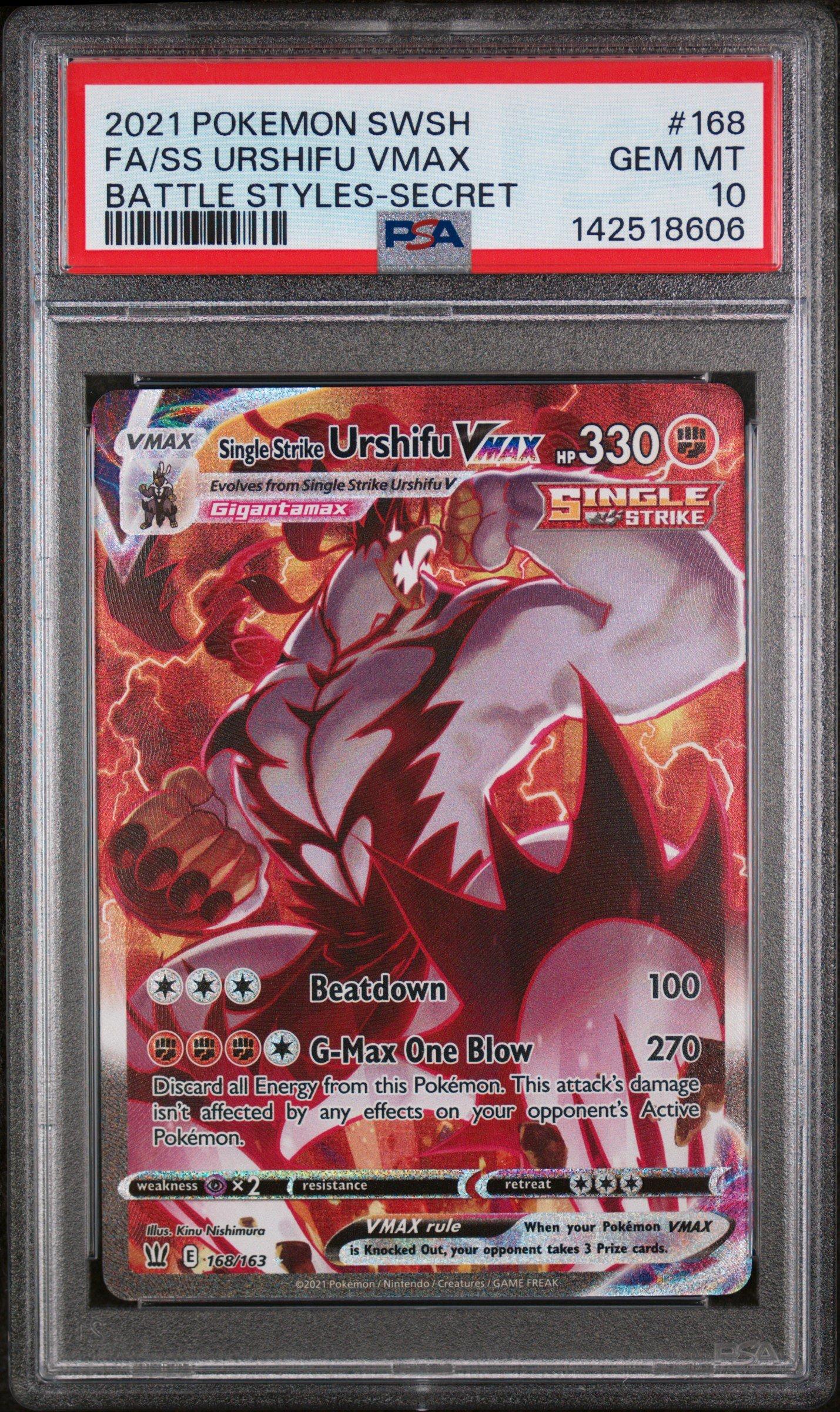2024 Pokemon Tef En-temporal Forces 168 Full Art/single Strike Urshifu Vmax Secret PSA 10