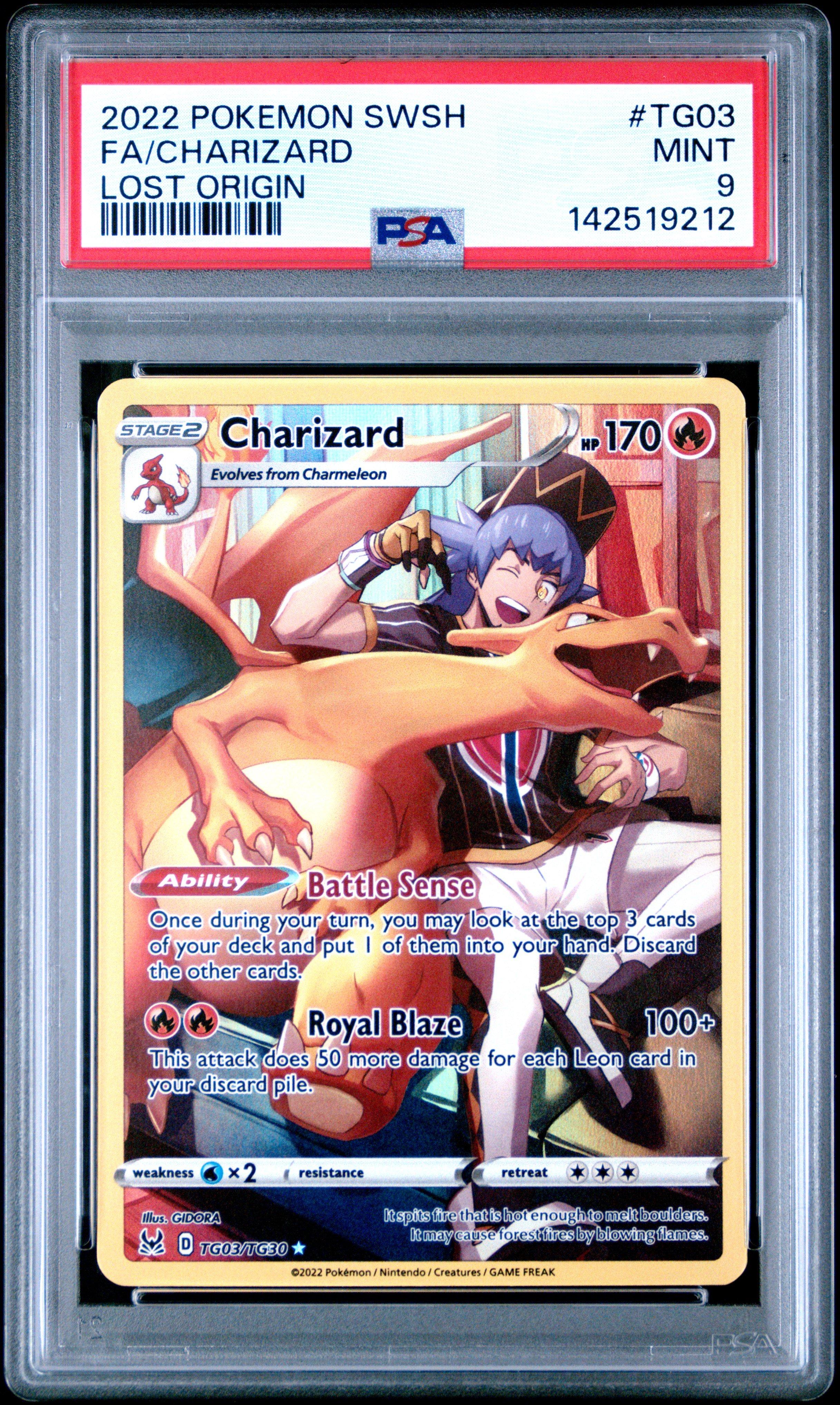 2022 Pokemon Sword & Shield Lost Origin Tg03 Full Art/charizard