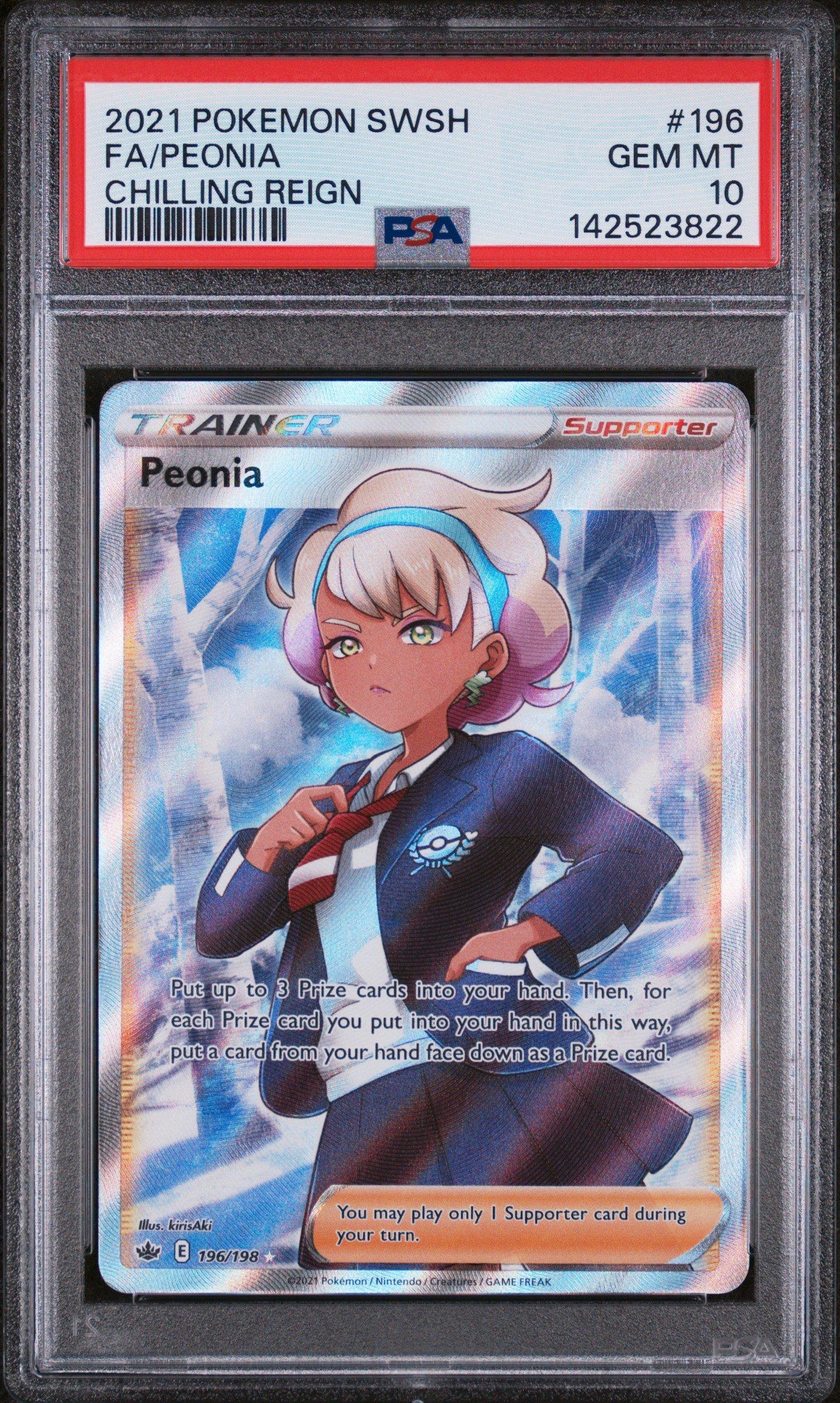 2021 Pokemon Sword & Shield Chilling Reign 196 Full Art/peonia PSA 10