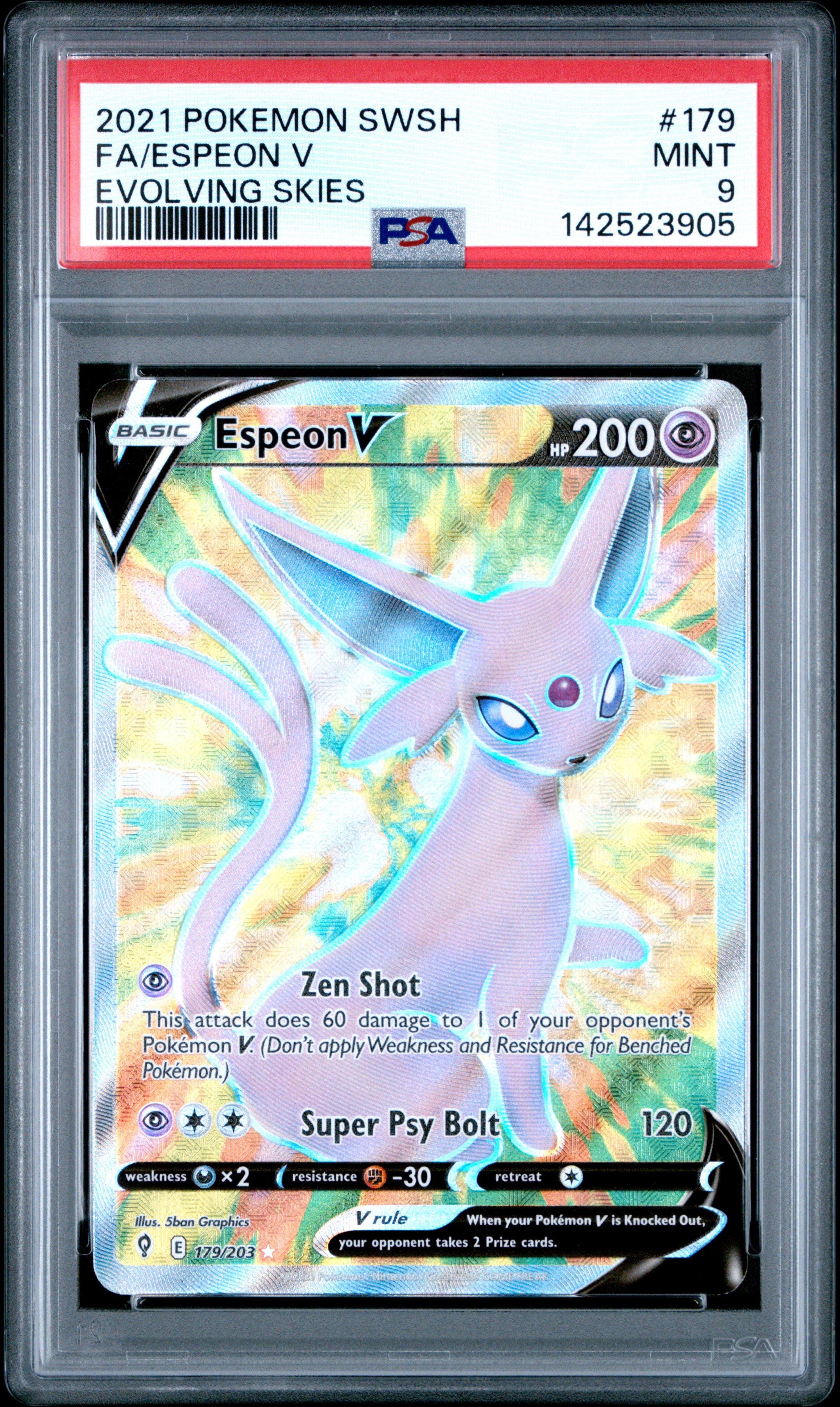 2021 Pokemon Sword & Shield Evolving Skies 179 Full Art/espeon V PSA 9  Graded Card | GameStop