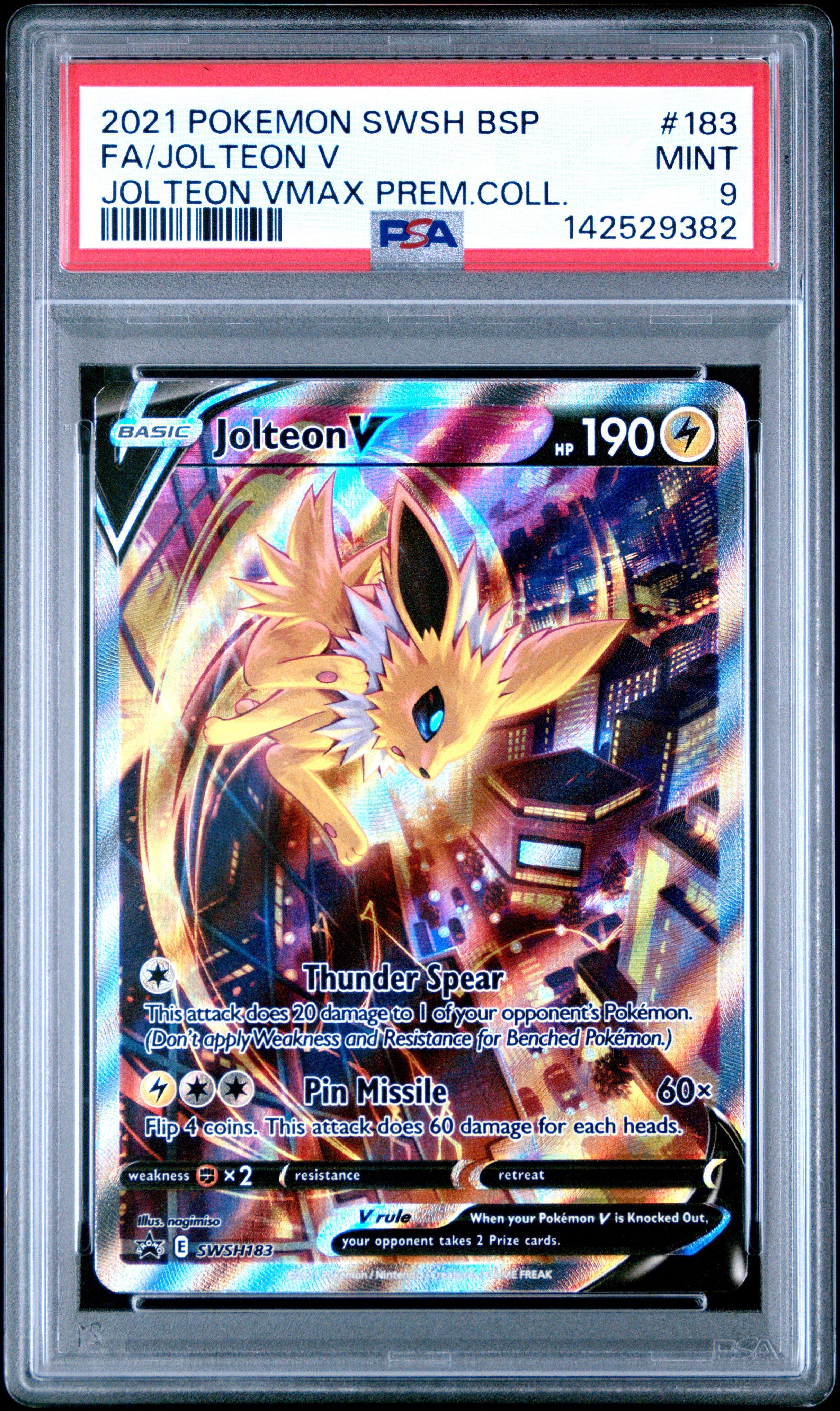 jolteon vmax pokemon card #SWSH184 EXTENDED ART [1L] Max Thunder Rumble (100) This attack also does 100 damage to 1 of your opponents Benched Pokmon that has any damage counters on it Jolteon Vmax Promo : r/PokemonTCG