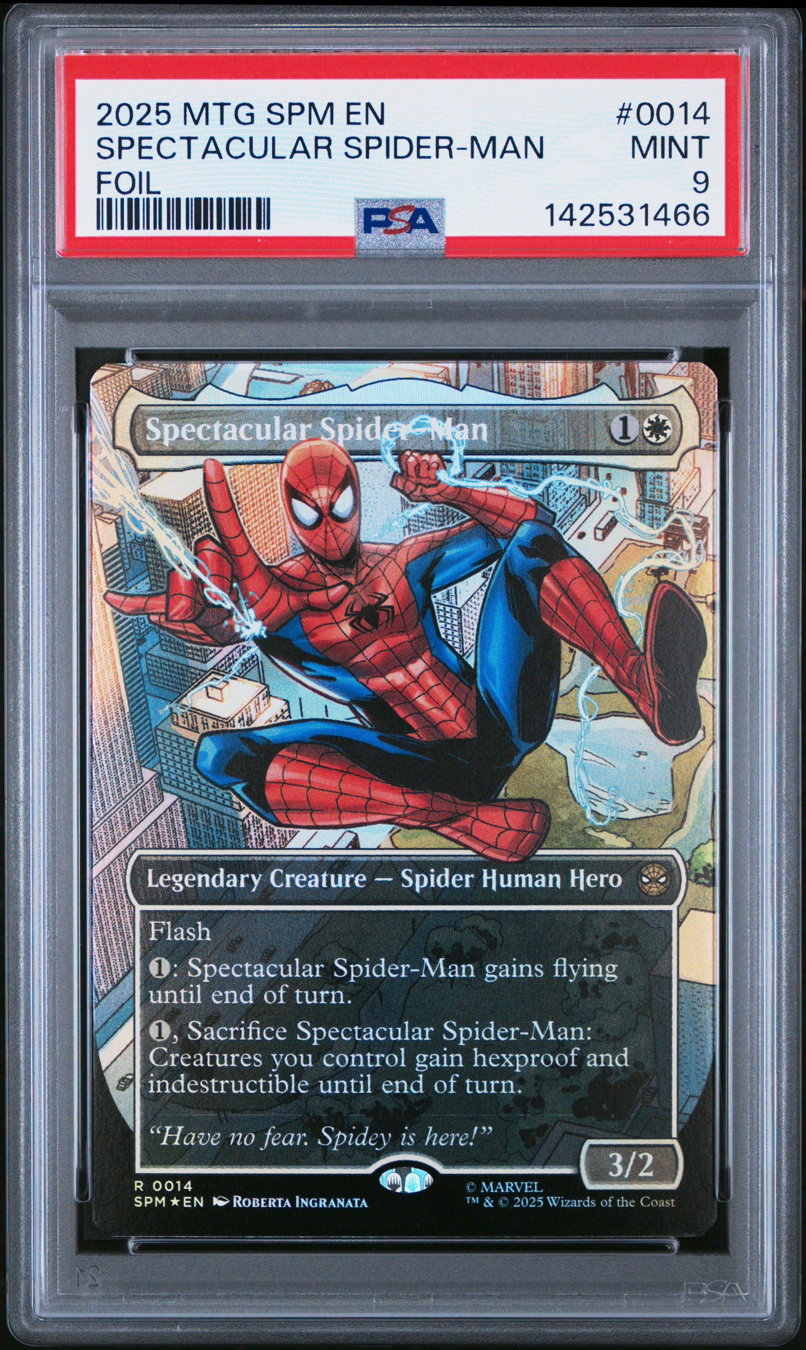 2025 Magic The Gathering Marvel's Spider-man 0014 Spectacular Spider-man Foil PSA 9