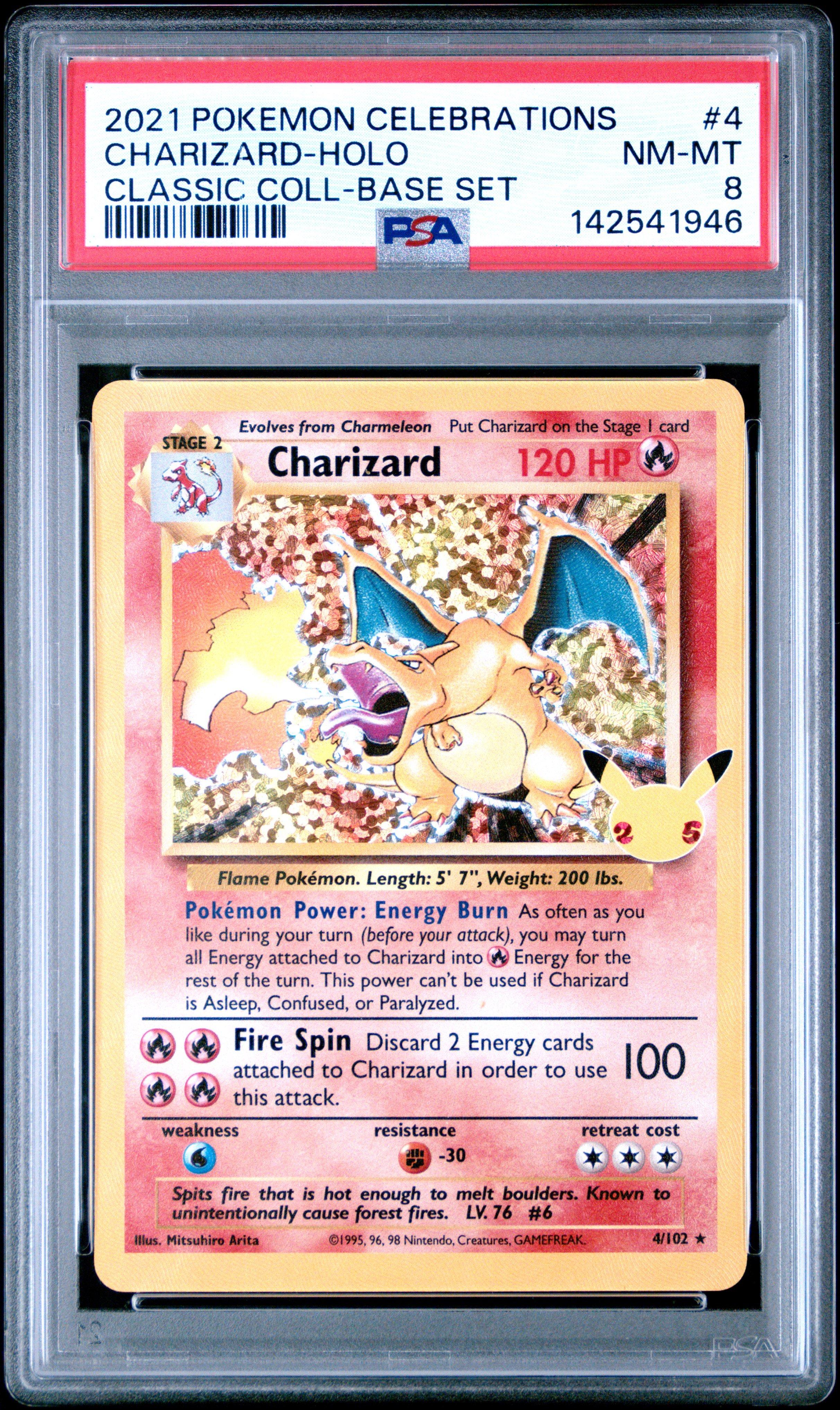 2021 Pokemon Celebrations Classic Collection 4 Charizard-holo PSA 8