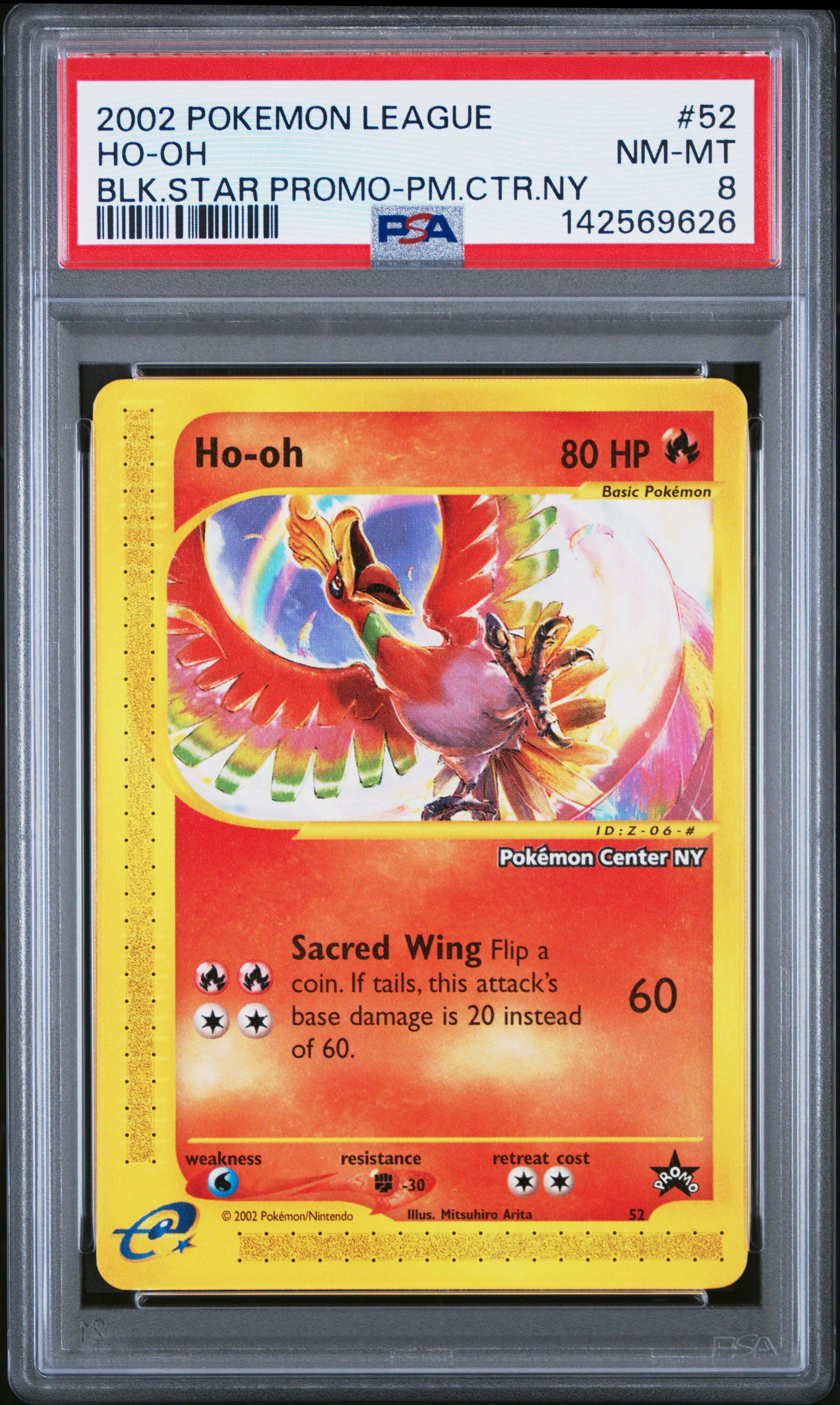 2002 Pokemon League Promo Black Star 52 Ho-oh Pokemon Center Ny