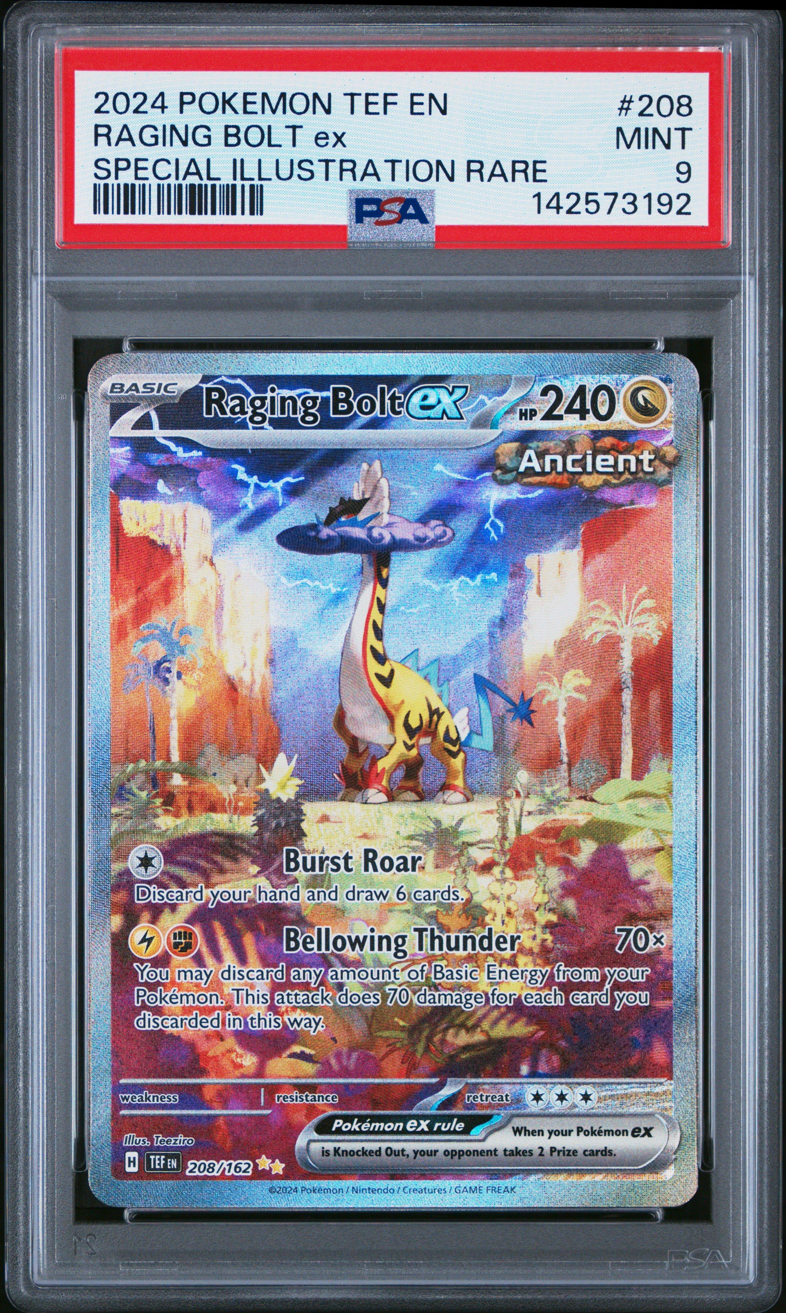 2024 Pokemon Tef En-temporal Forces 208 Raging Bolt Ex Special Illustration  Rare PSA 9 Graded Card | GameStop