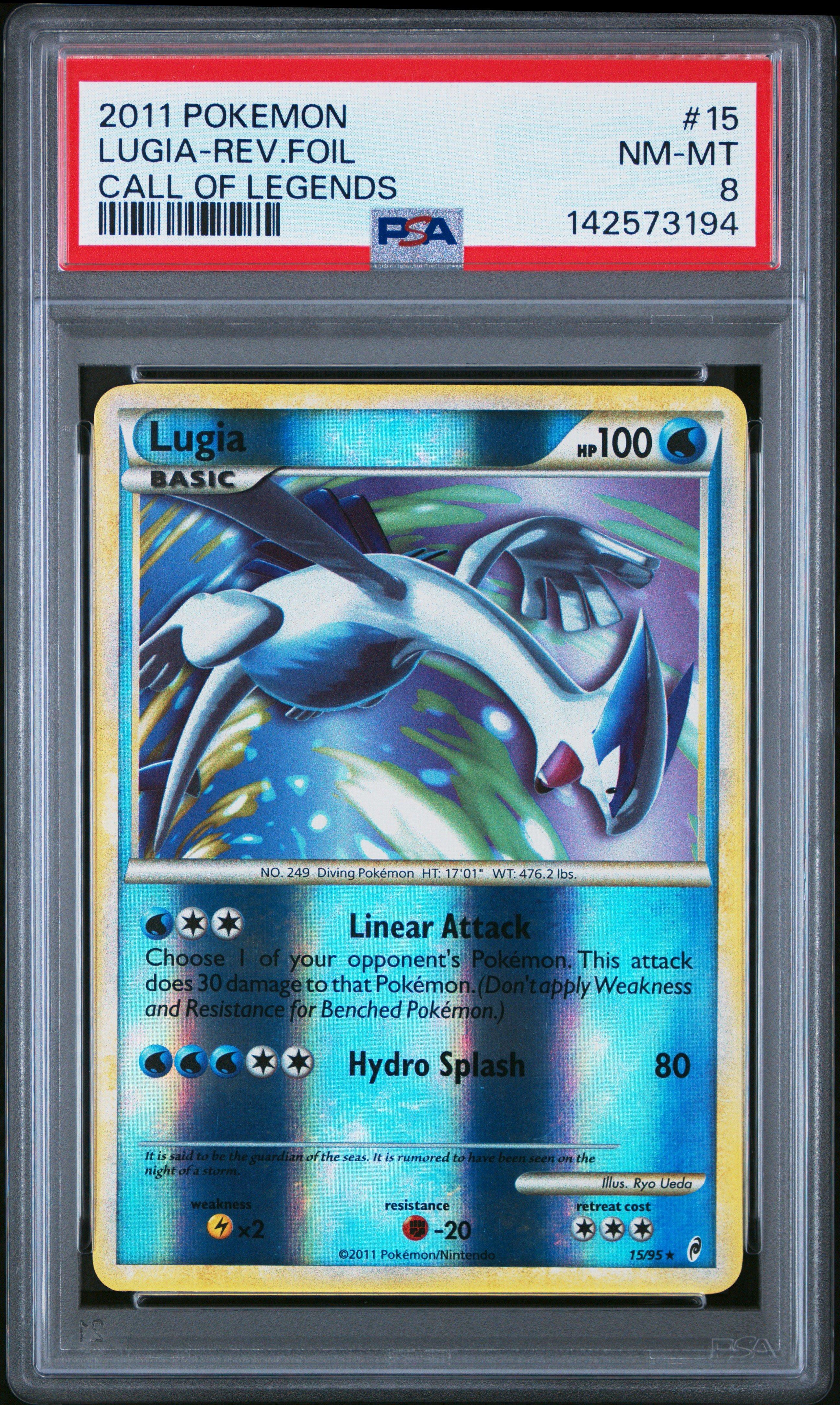 2011 Pokemon Call Of Legends 15 Lugia-reverse Foil PSA 8 Graded