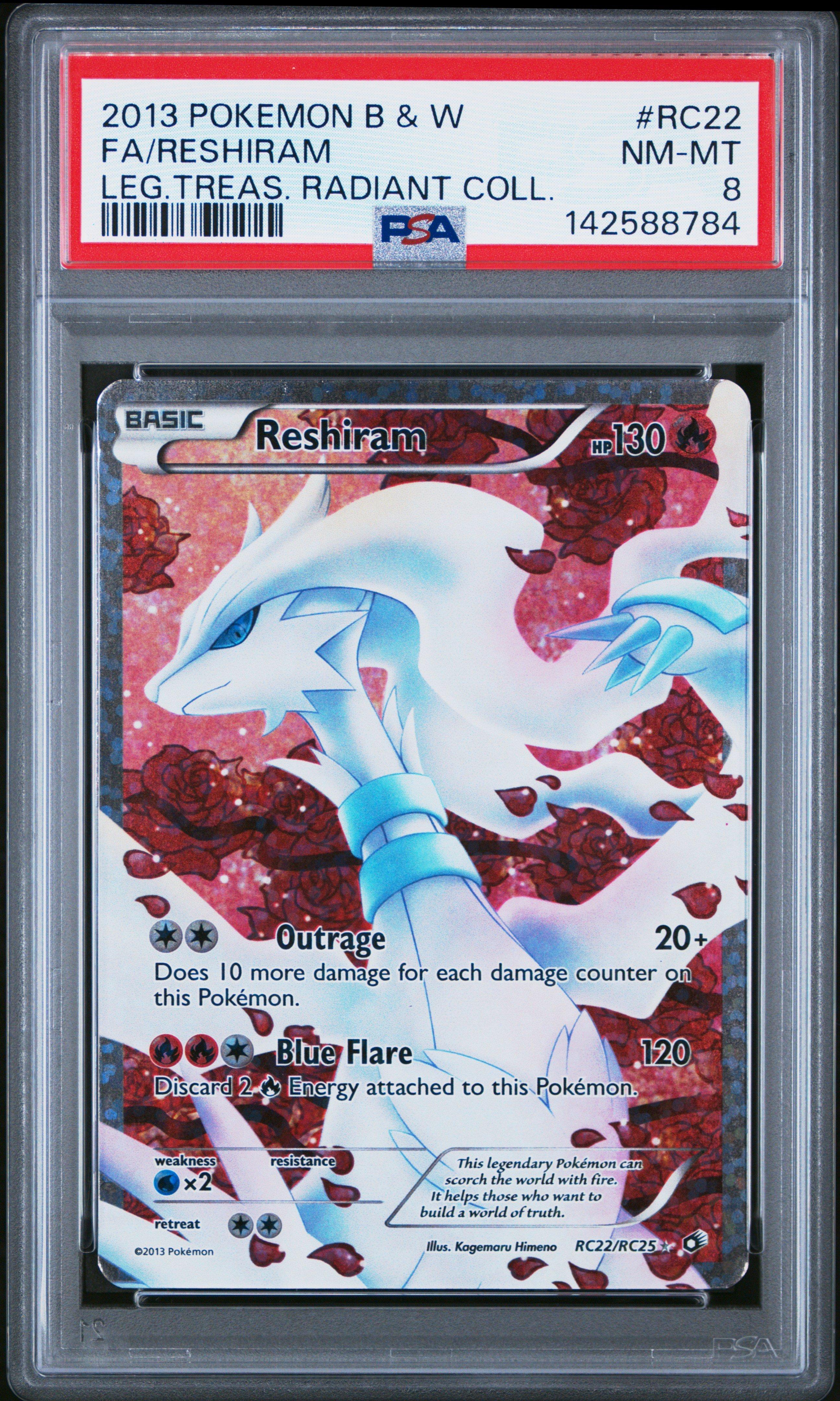 2013 Pokemon Black & White Legendary Treasures Radiant Collection Rc22 Full  Art/reshiram PSA 8 Graded Card | GameStop