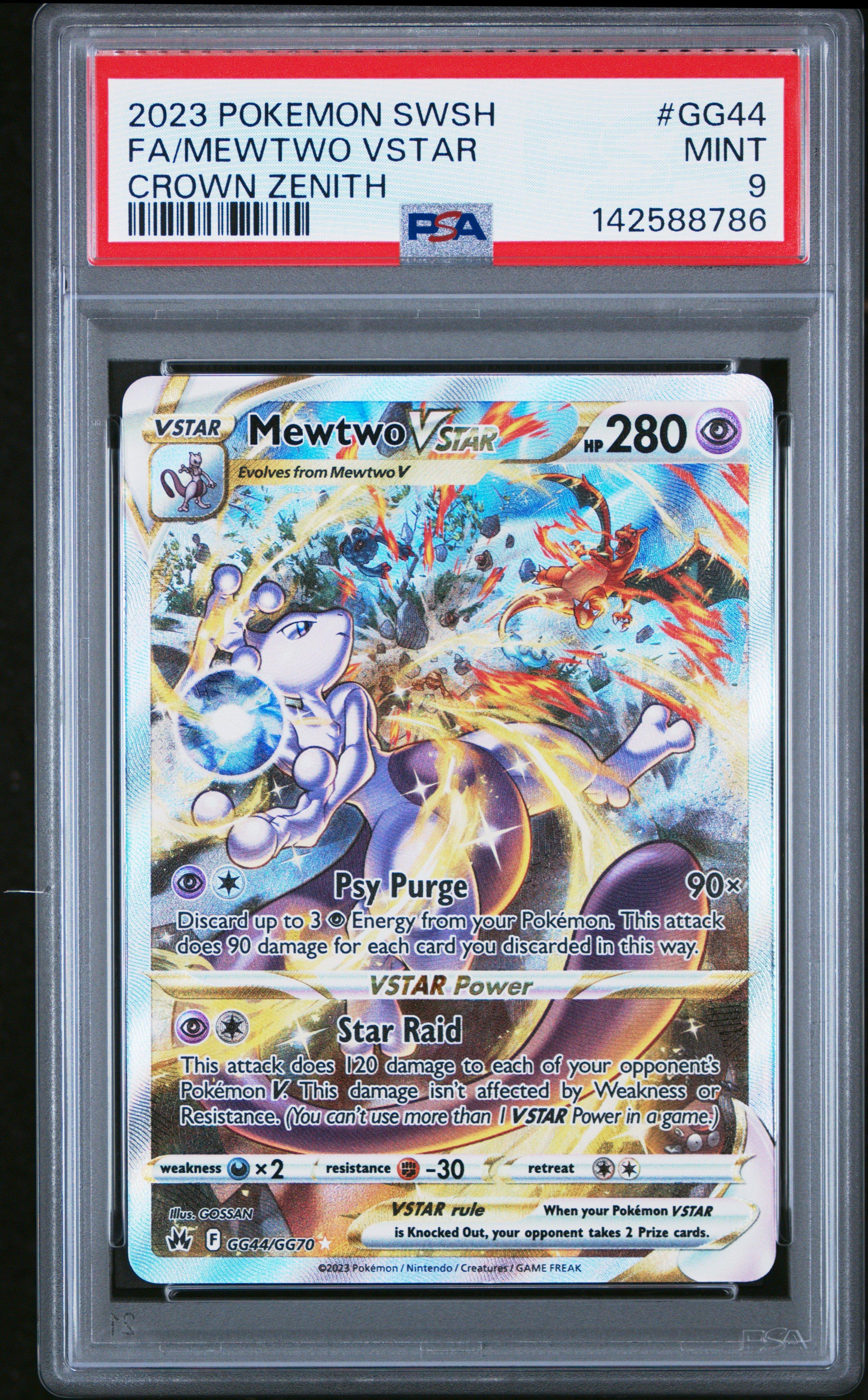2023 Pokemon Sword And Shield Crown Zenith Gg44 Full Art/mewtwo