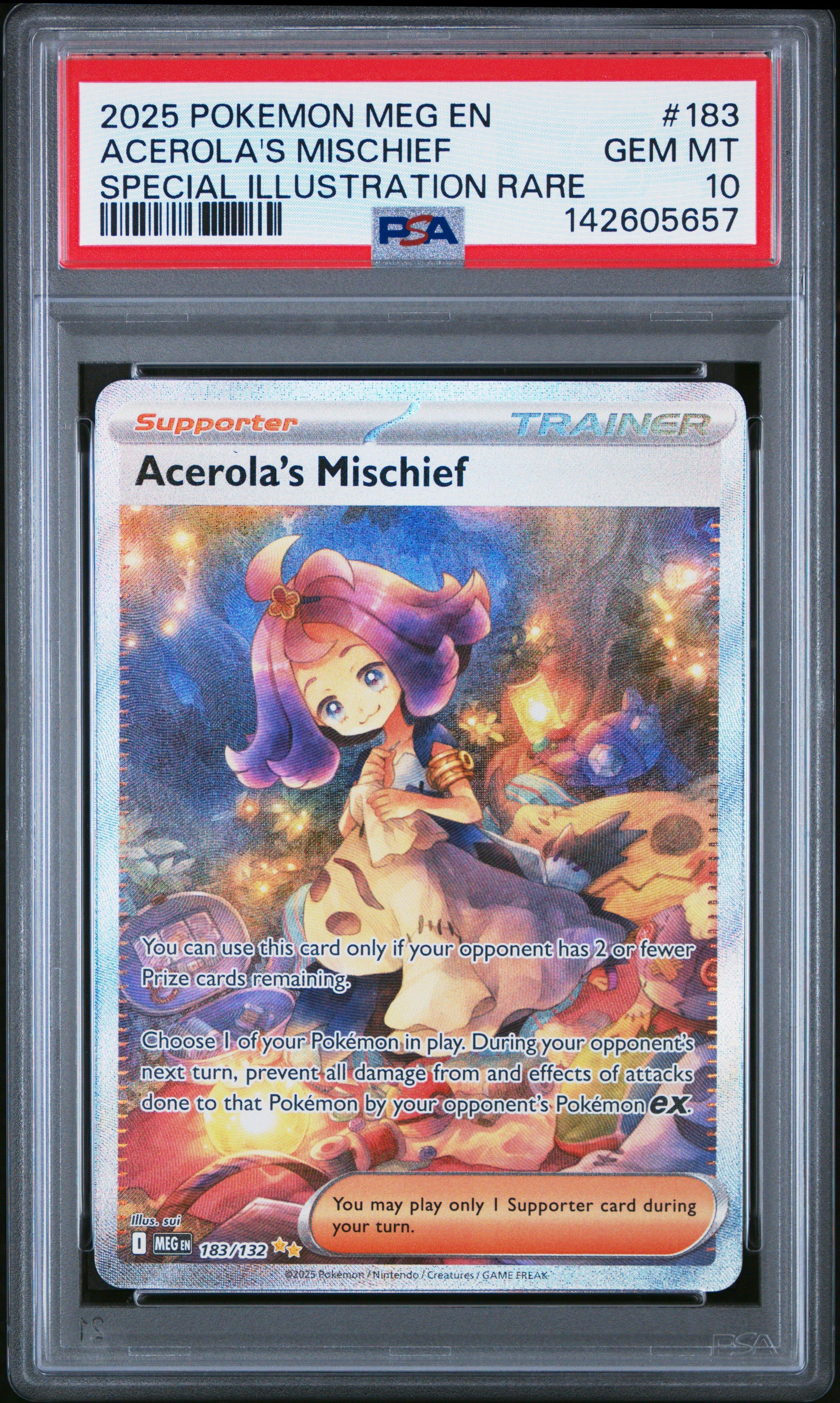 デッド・シャーク　booster2 psa10 2025 Pokemon Meg En-mega Evolution 183 Acerola's Mischief Special