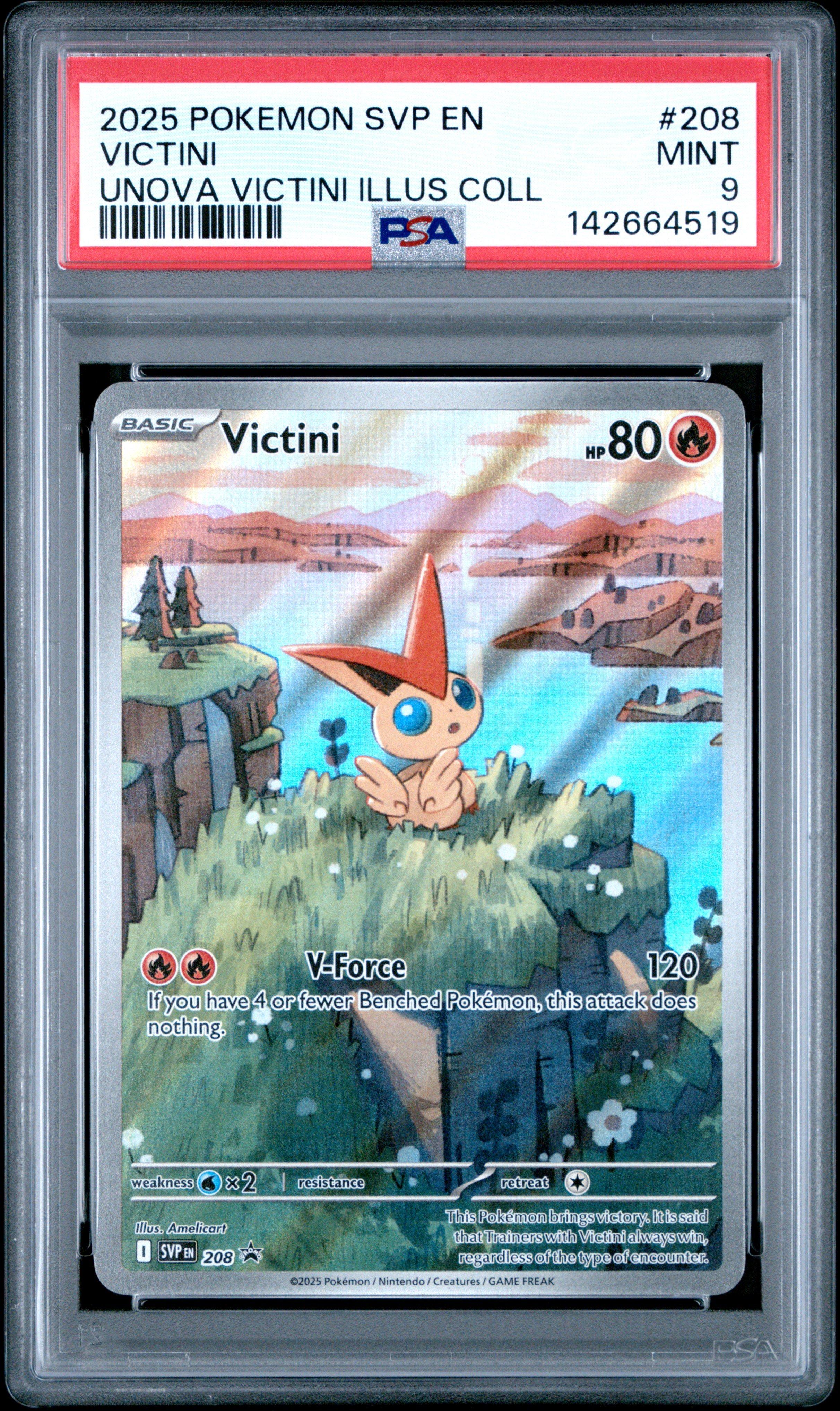 2025 Pokemon SV Black Star Promos - SVP EN Promos #208 Victini PSA 9
