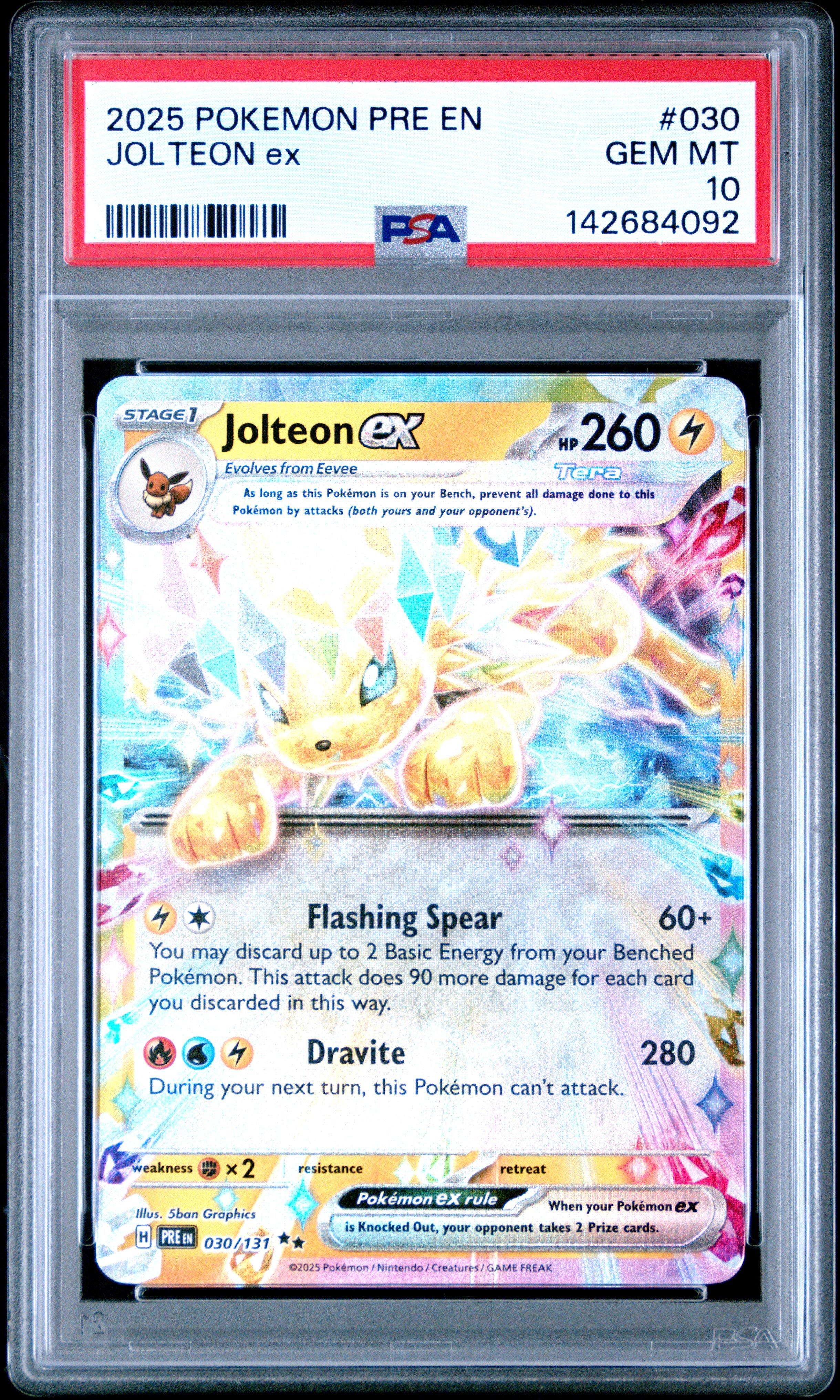 2025 Pokemon Pre En-prismatic Evolutions 030 Jolteon Ex PSA 10