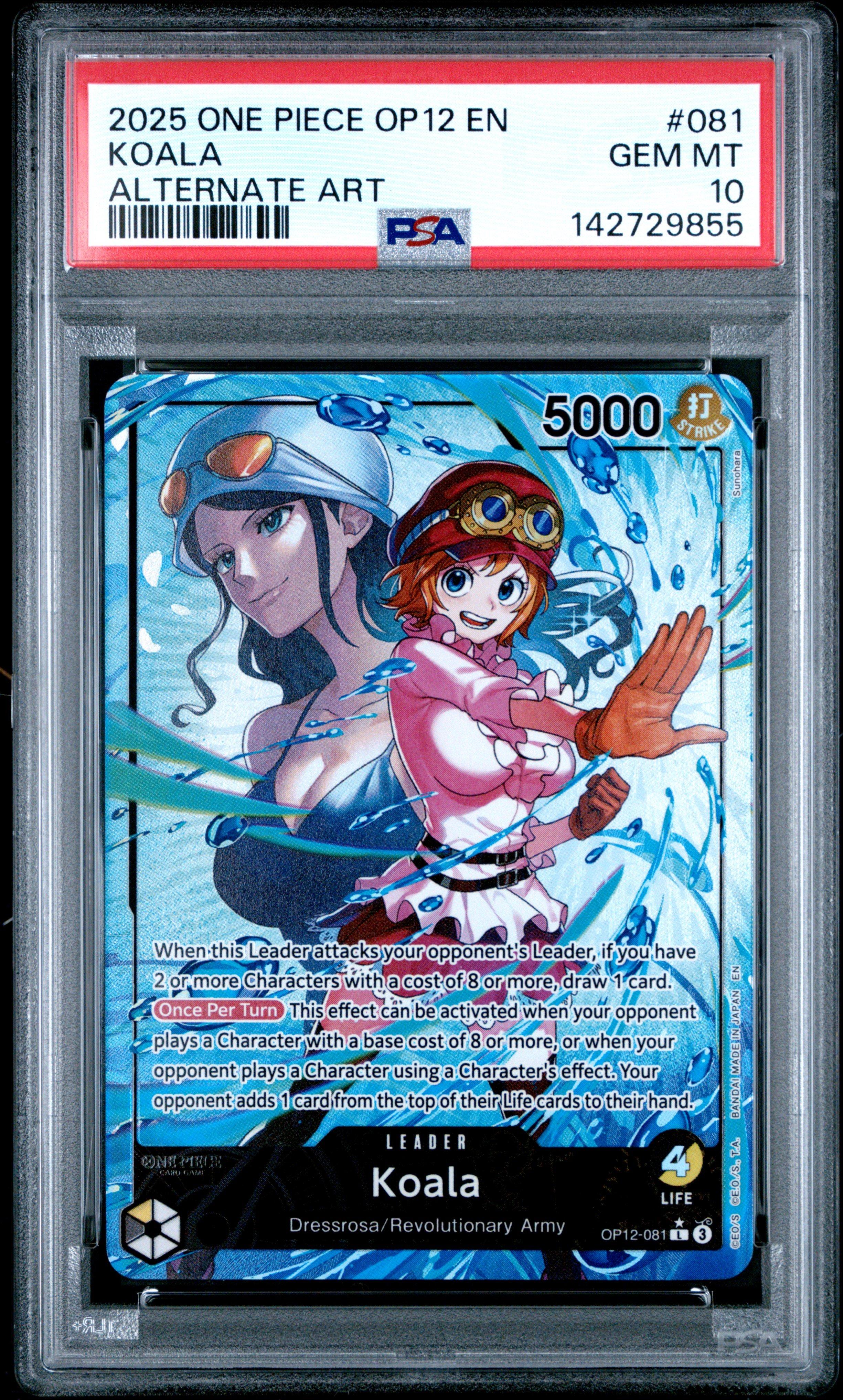 PSA10ワンパチ #086 1832 2025 One Piece Op12-legacy Of The Master 081 Koala Alternate Art