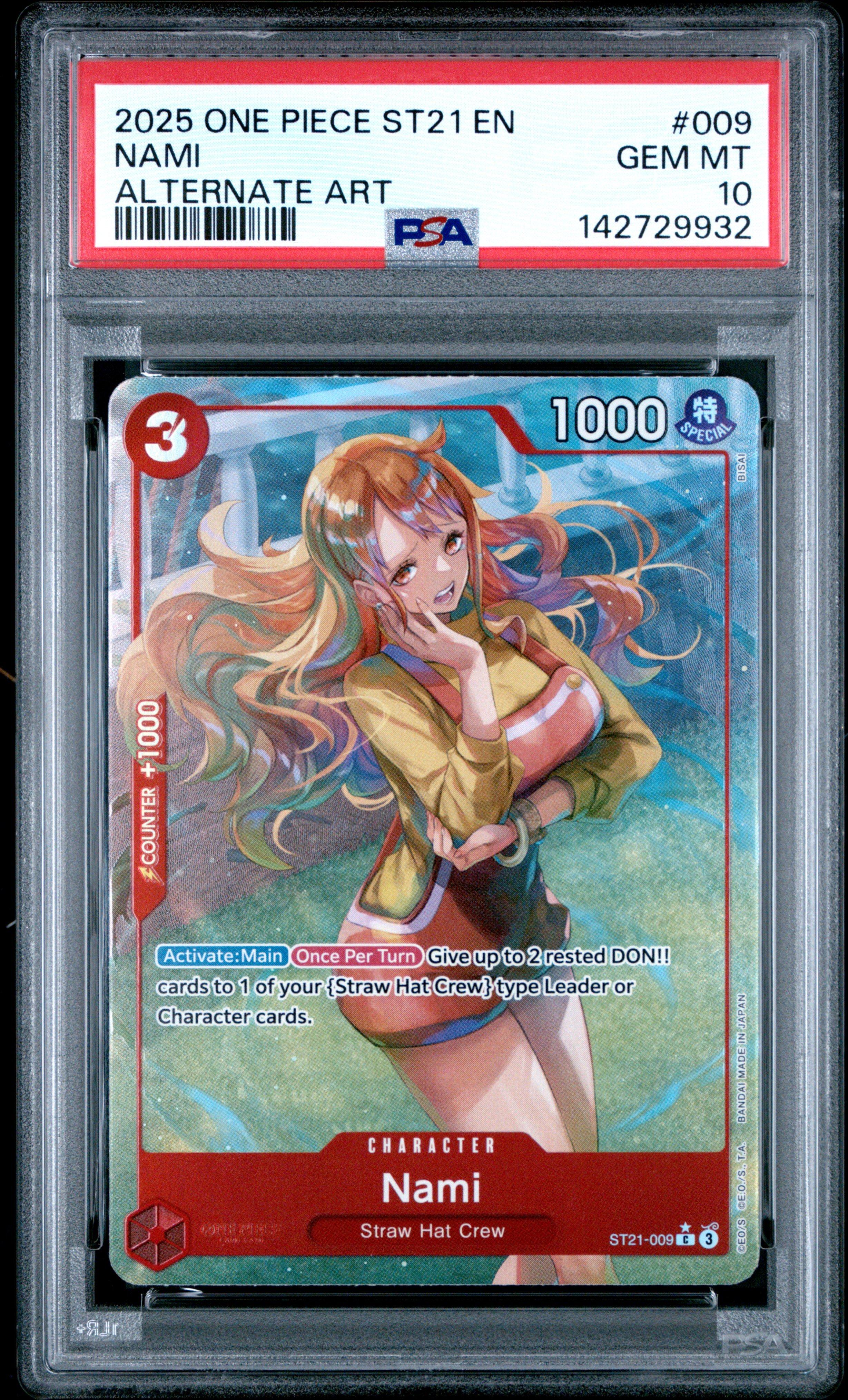 2025 One Piece Starter Deck St21-ex Gear 5 009 Nami Alternate Art PSA 10  Graded Card | GameStop