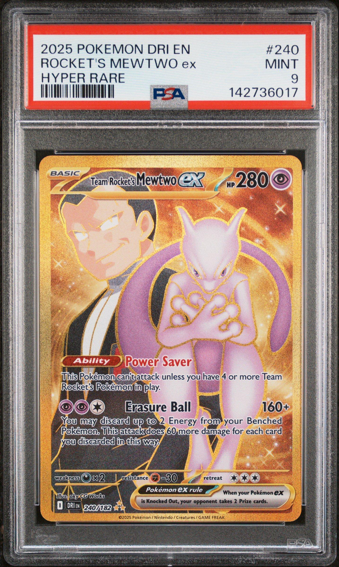 バンダイカードダス ミュウツー Ex Mewtwo Rocket's Team 213 Rivals En-destined Dri Pokemon 2025 MINT9 PSA - 赤 カードダスその他