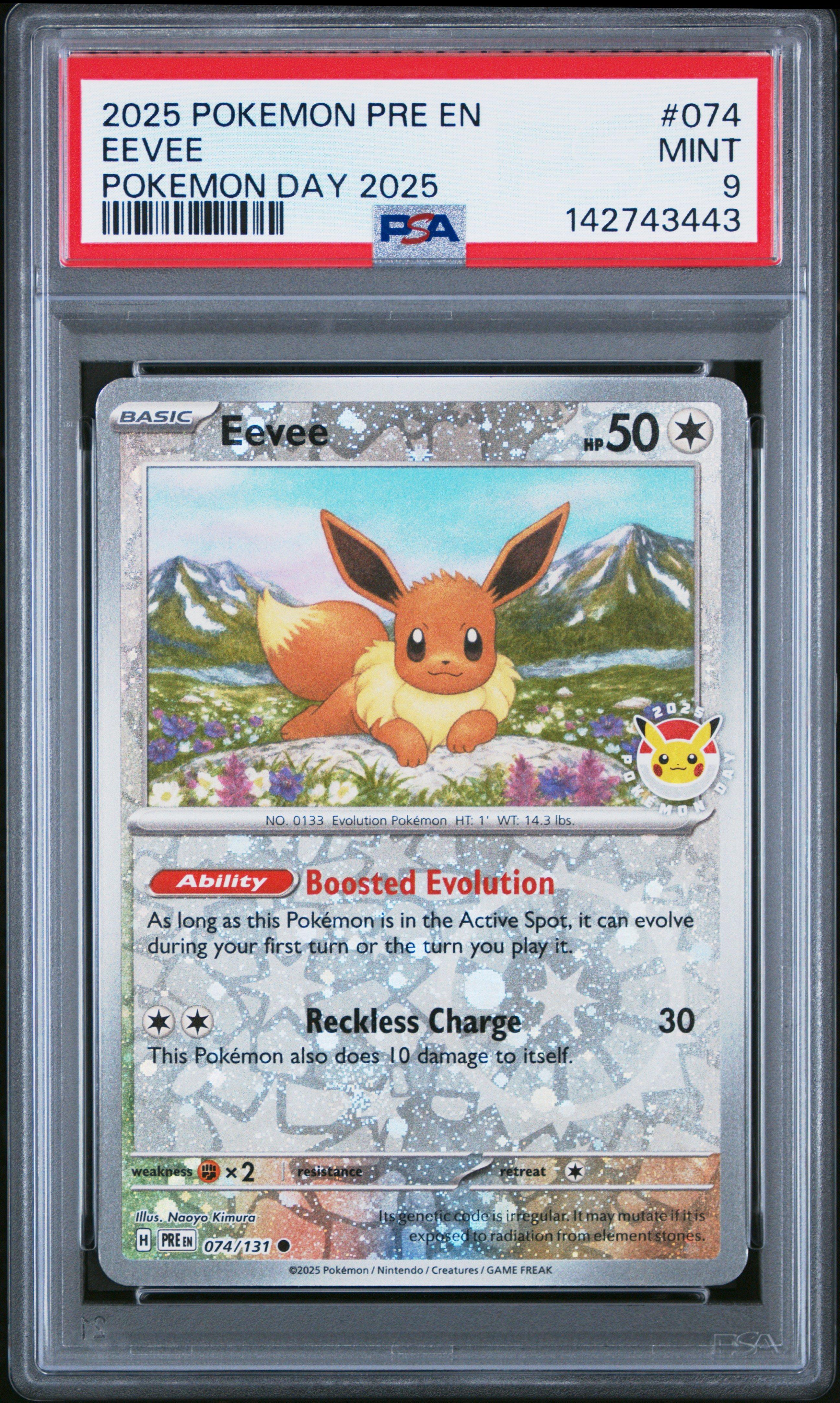 2025 Pokemon Pre En-prismatic Evolutions 074 Eevee Pokemon Day