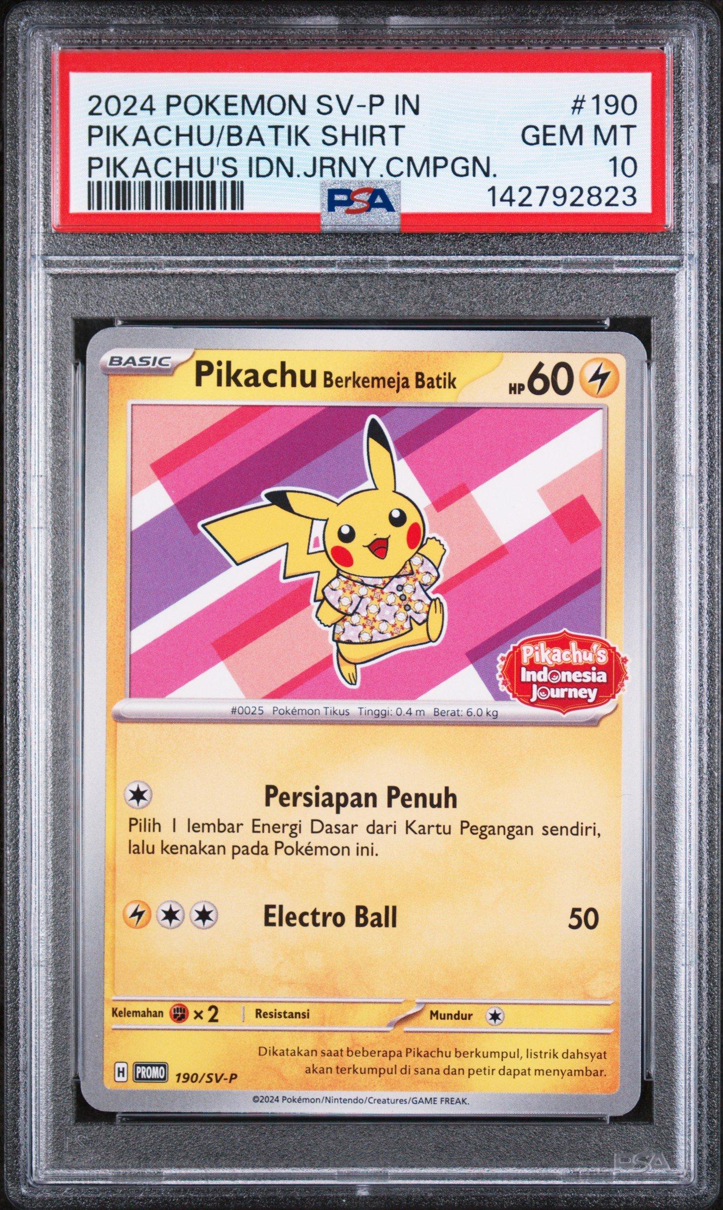 2024 Pokemon Indonesian Sv-p Promo 190 Pikachu In Batik Shirt
