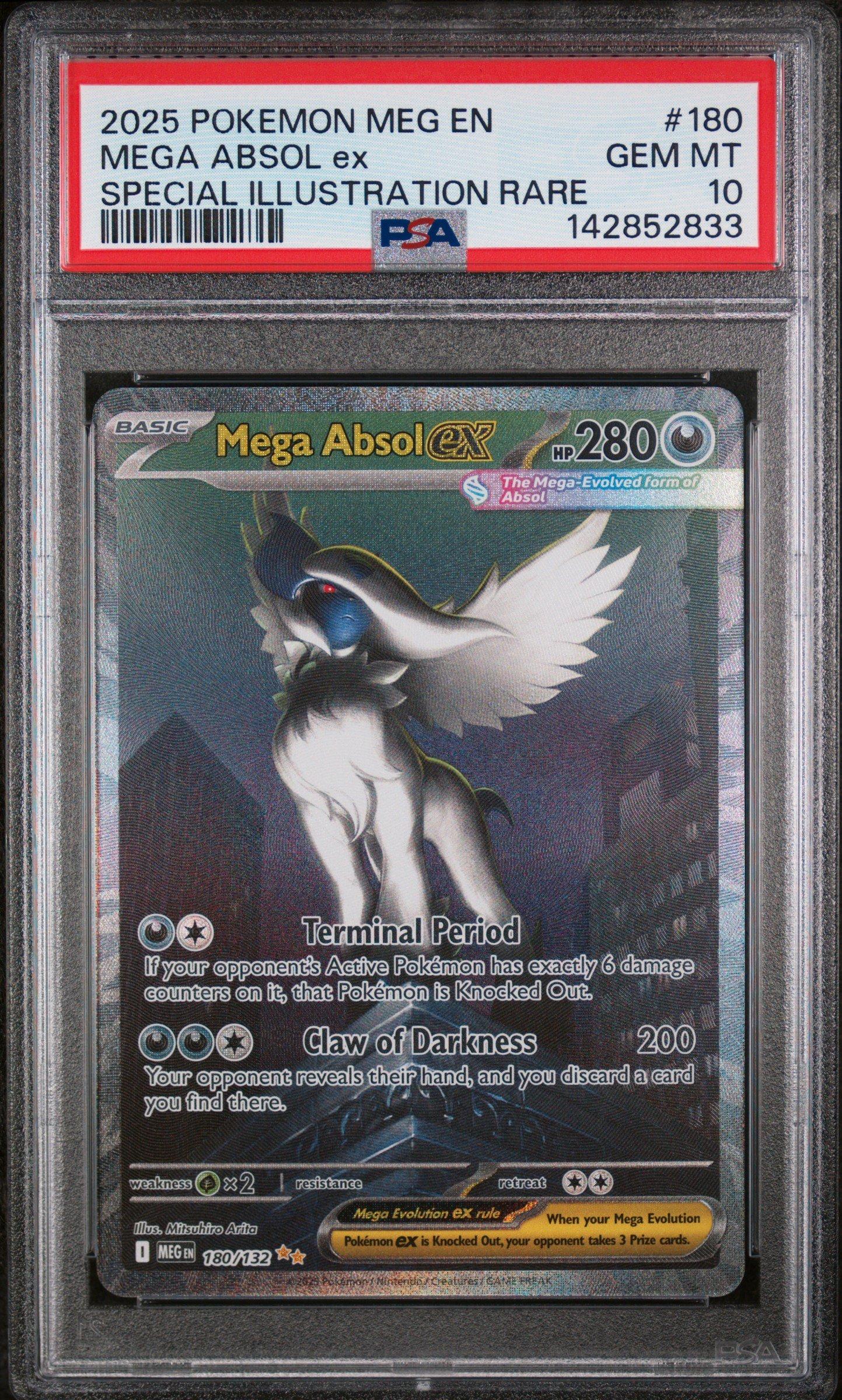2025 Pokemon Meg En-mega Evolution 180 Mega Absol Ex Special Illustration  Rare PSA 10 Graded Card | GameStop