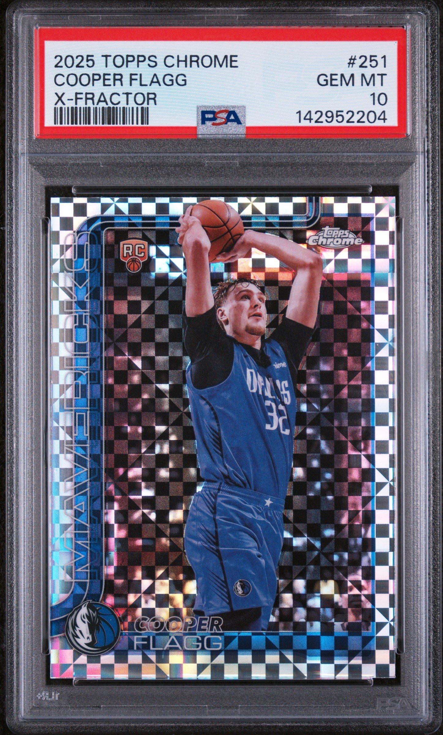2025 Topps Chrome 251 Cooper Flagg X-fractor PSA 10 Graded Card