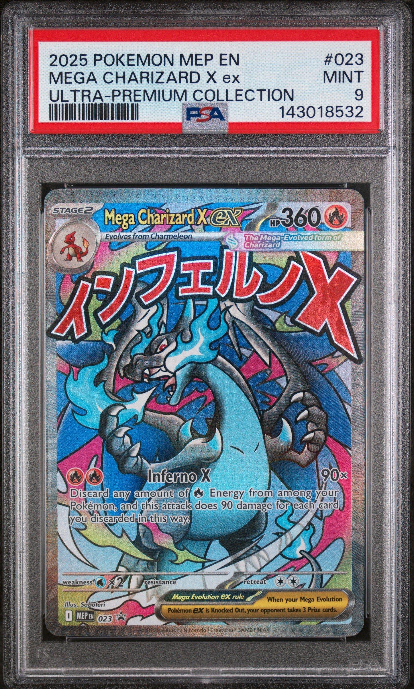2025 Pokemon Mep En-me Black Star Promo 023 Mega Charizard X Ex