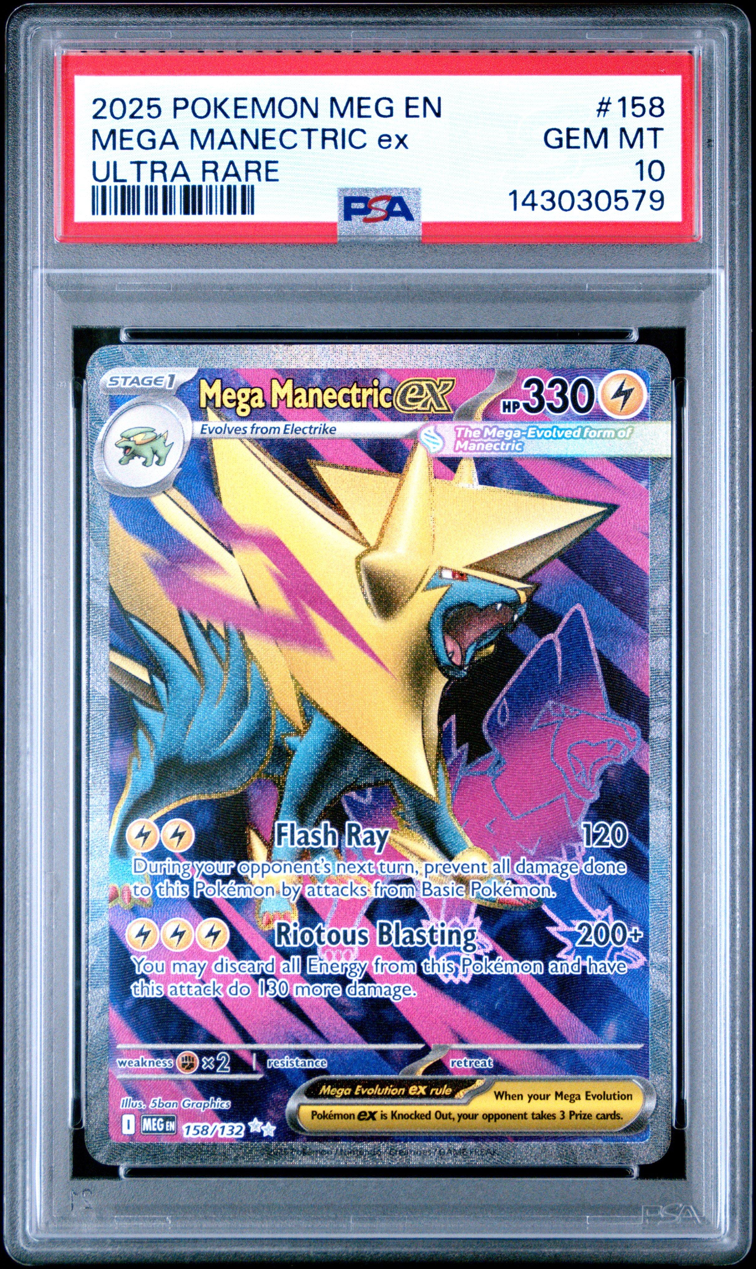 2025 Pokemon Meg En-mega Evolution 158 Mega Manectric Ex Ultra Rare PSA 10  Graded Card | GameStop