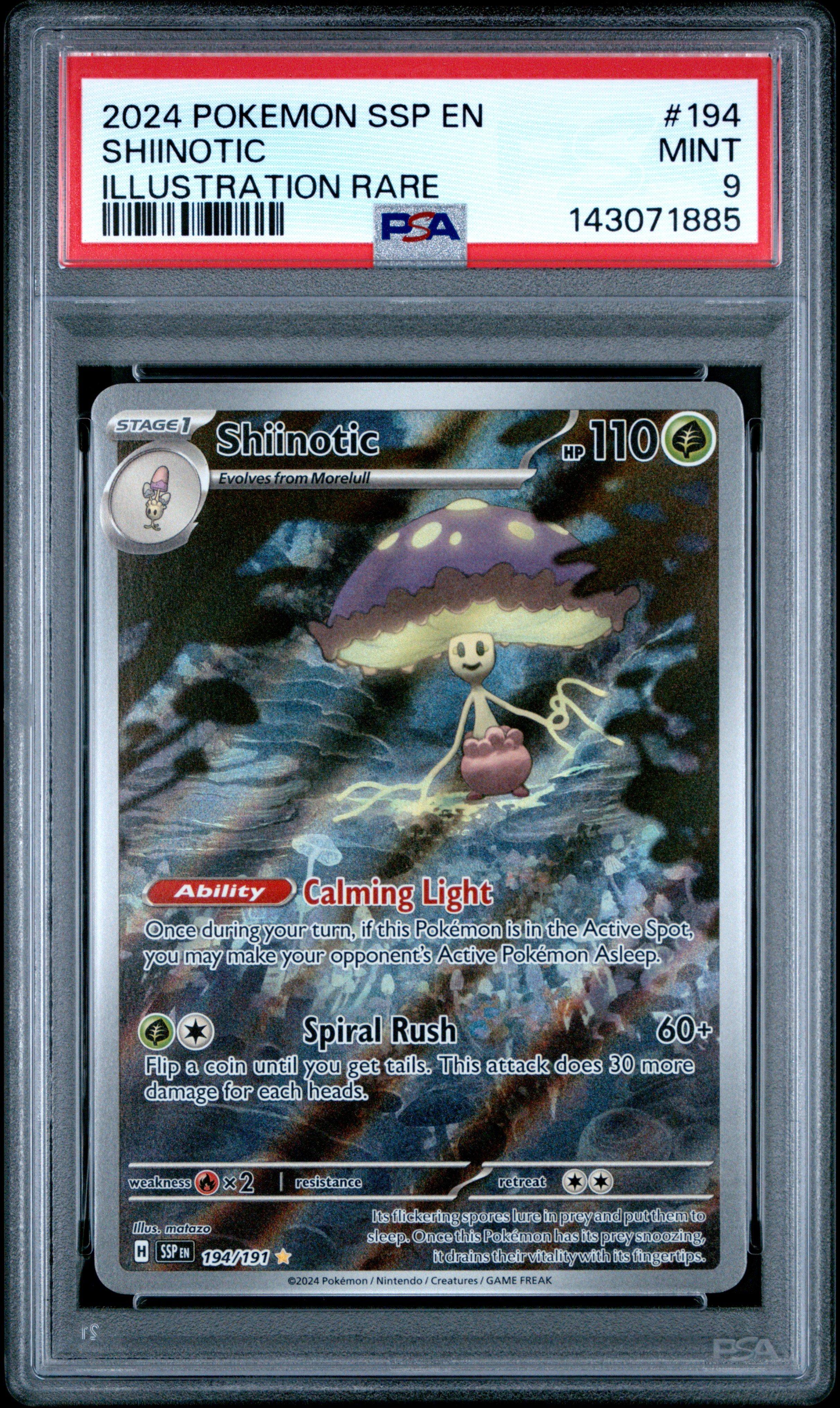 2024 Pokemon Ssp En-surging Sparks 194 Shiinotic Illustration Rare