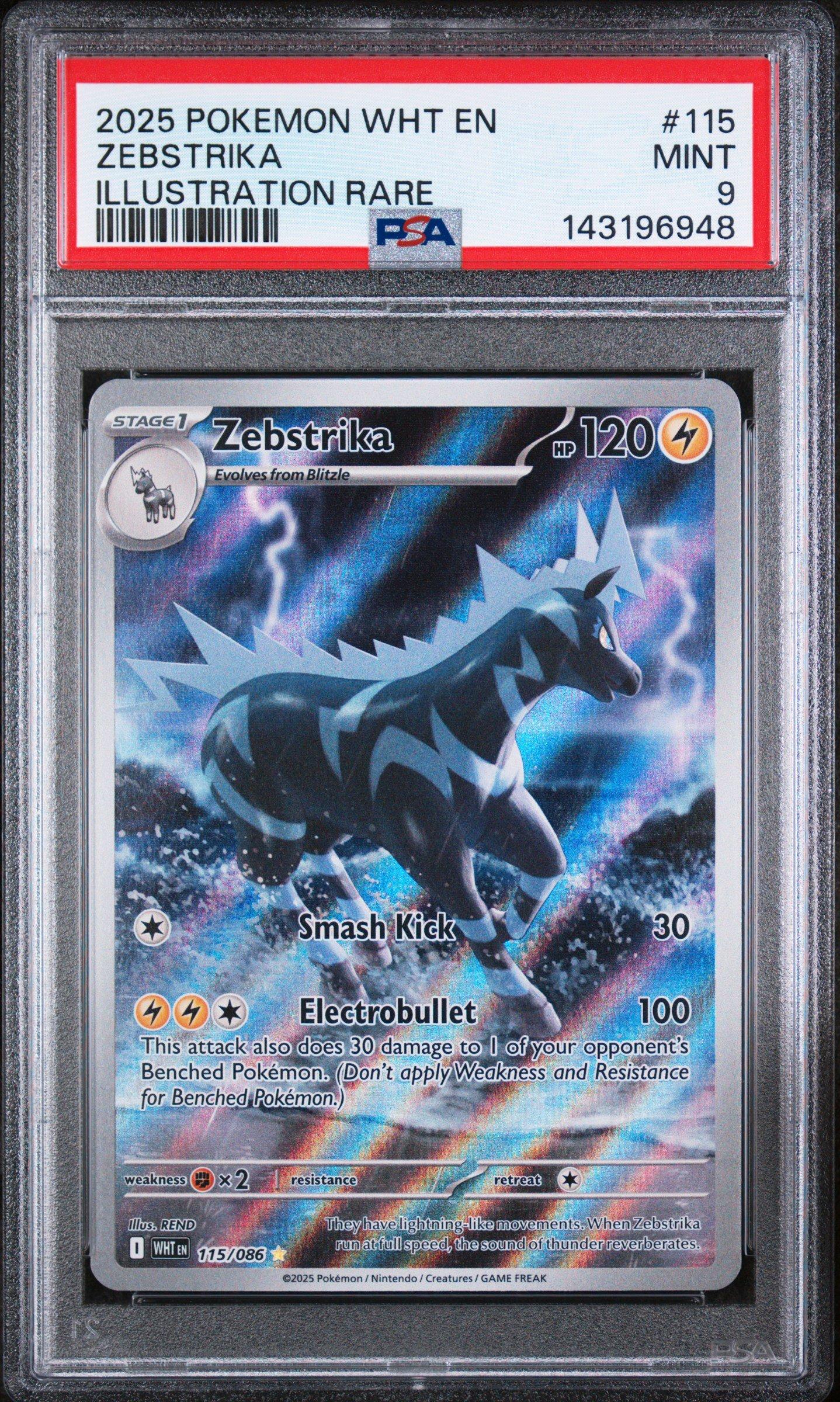 2025 Pokemon Wht En-white Flare 115 Zebstrika Illustration Rare