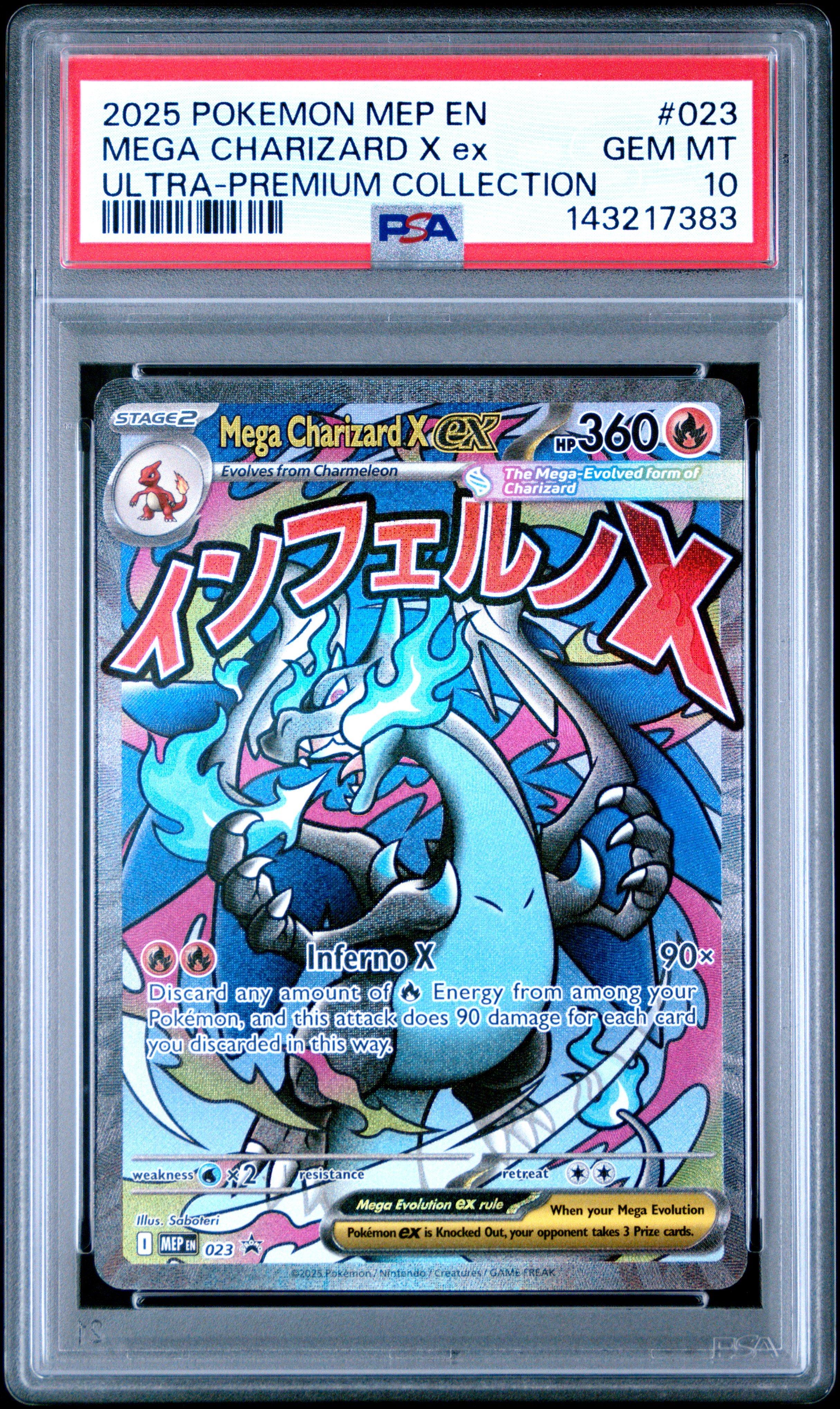 2025 Pokemon Mep En-me Black Star Promo 023 Mega Charizard X Ex