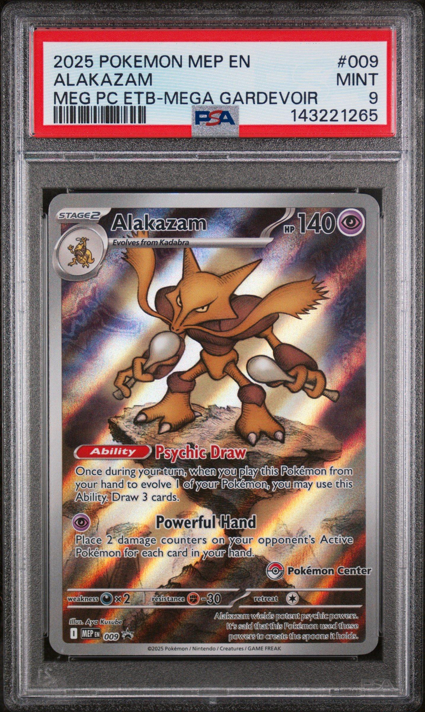 2025 Pokemon Mep En-me Black Star Promo 009 Alakazam Mega