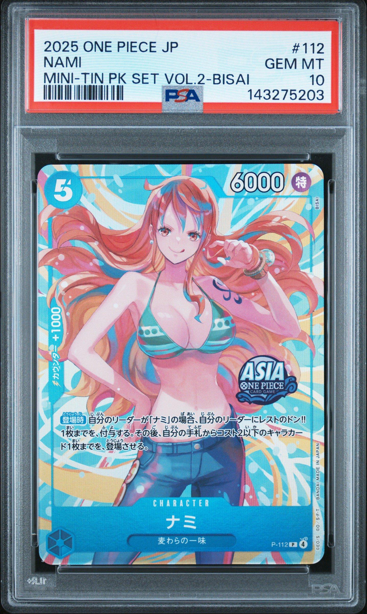 2025 One Piece Japanese Mini-tin Pack Set Vol.2 112 Nami Bisai PSA