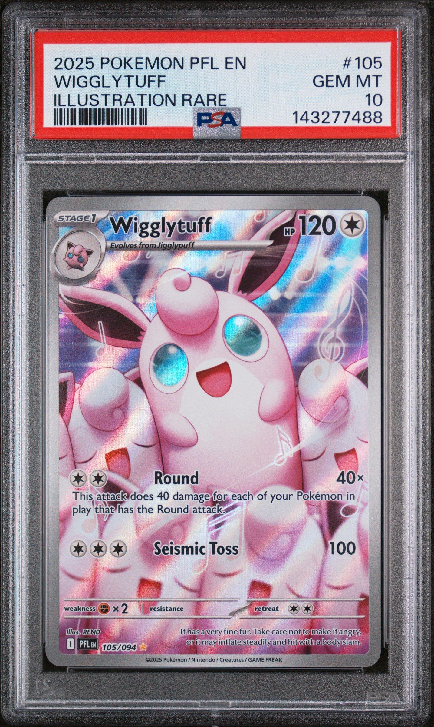 2025 Pokemon Pfl En-phantasmal Flames 105 Wigglytuff Illustration