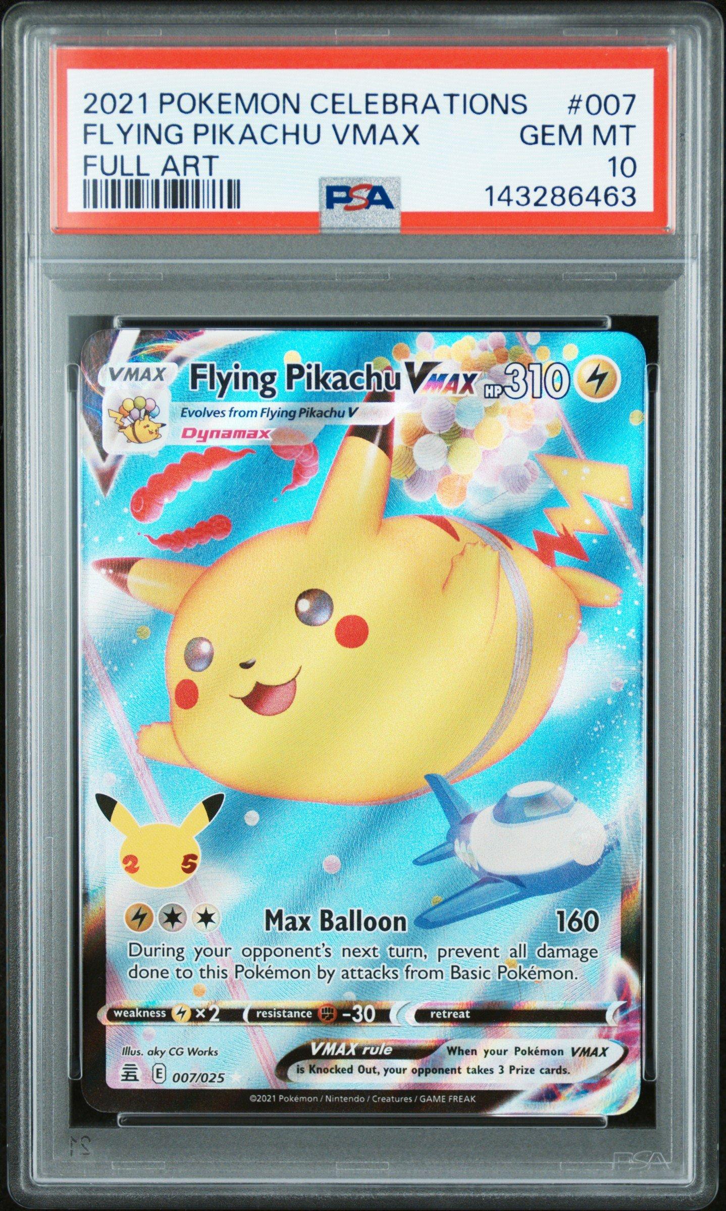 2021 Pokemon Celebrations 007 Full Art/flying Pikachu VMAX PSA 10