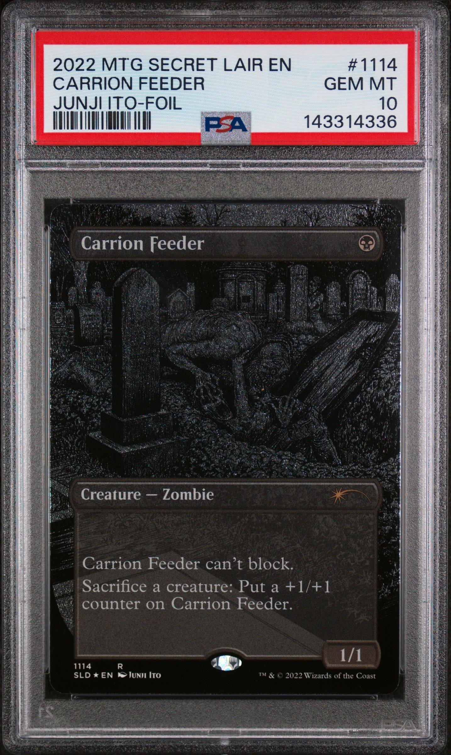 2022 Magic The Gathering Secret Lair Drop 1114 Carrion Feeder Special Guest: Junji Ito-foil PSA 10