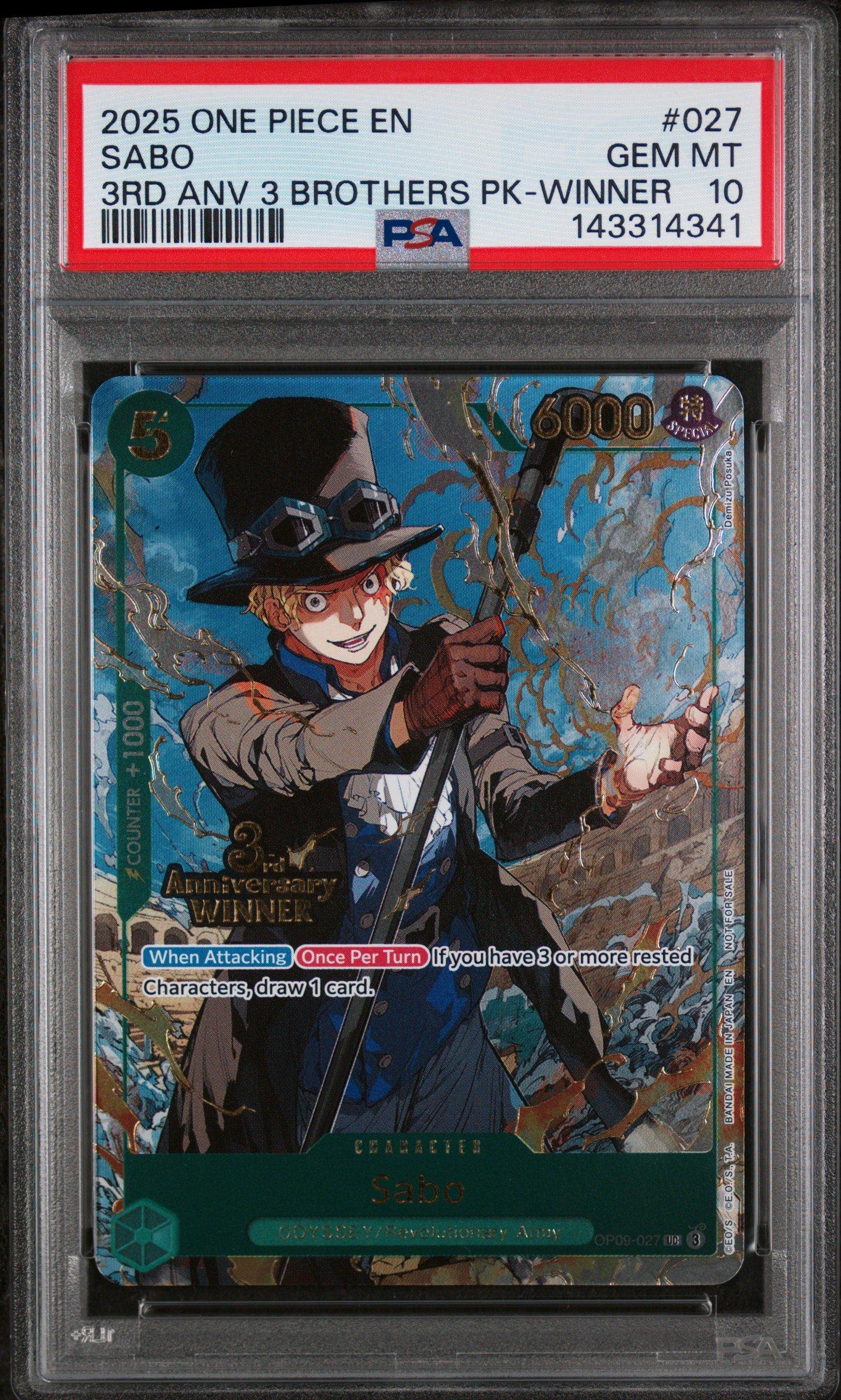 2025 One Piece 3rd Anniversary Tournament 3 Brothers Pack 027 Sabo