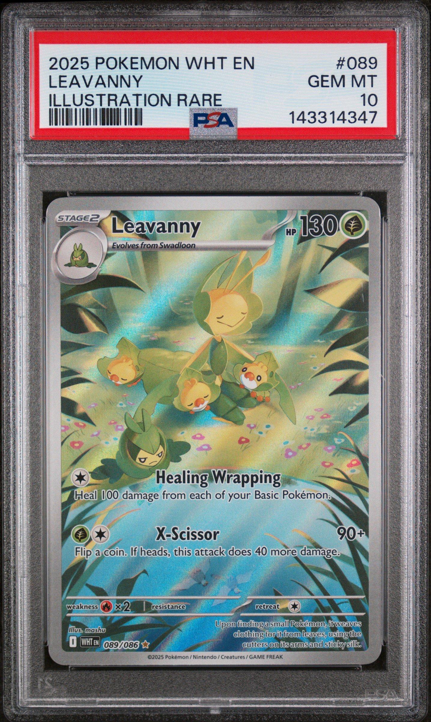 2025 Pokemon Wht En-white Flare 089 Leavanny Illustration Rare PSA