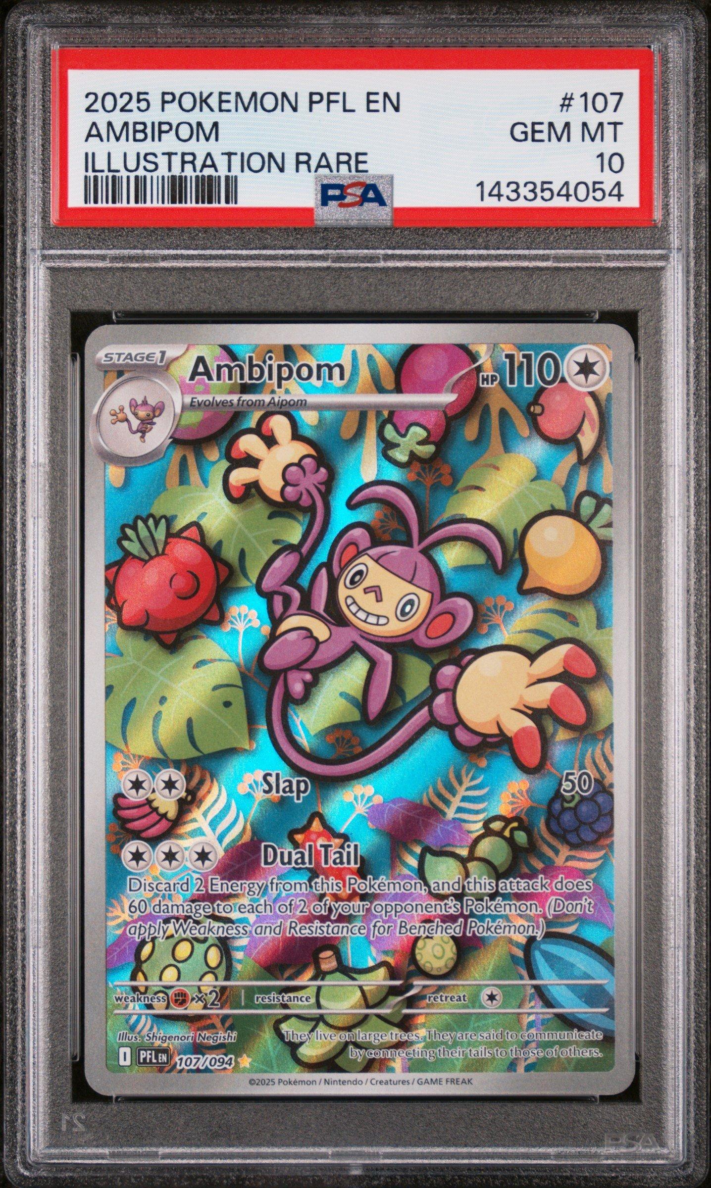 2025 Pokemon Pfl En-phantasmal Flames 107 Ambipom Illustration