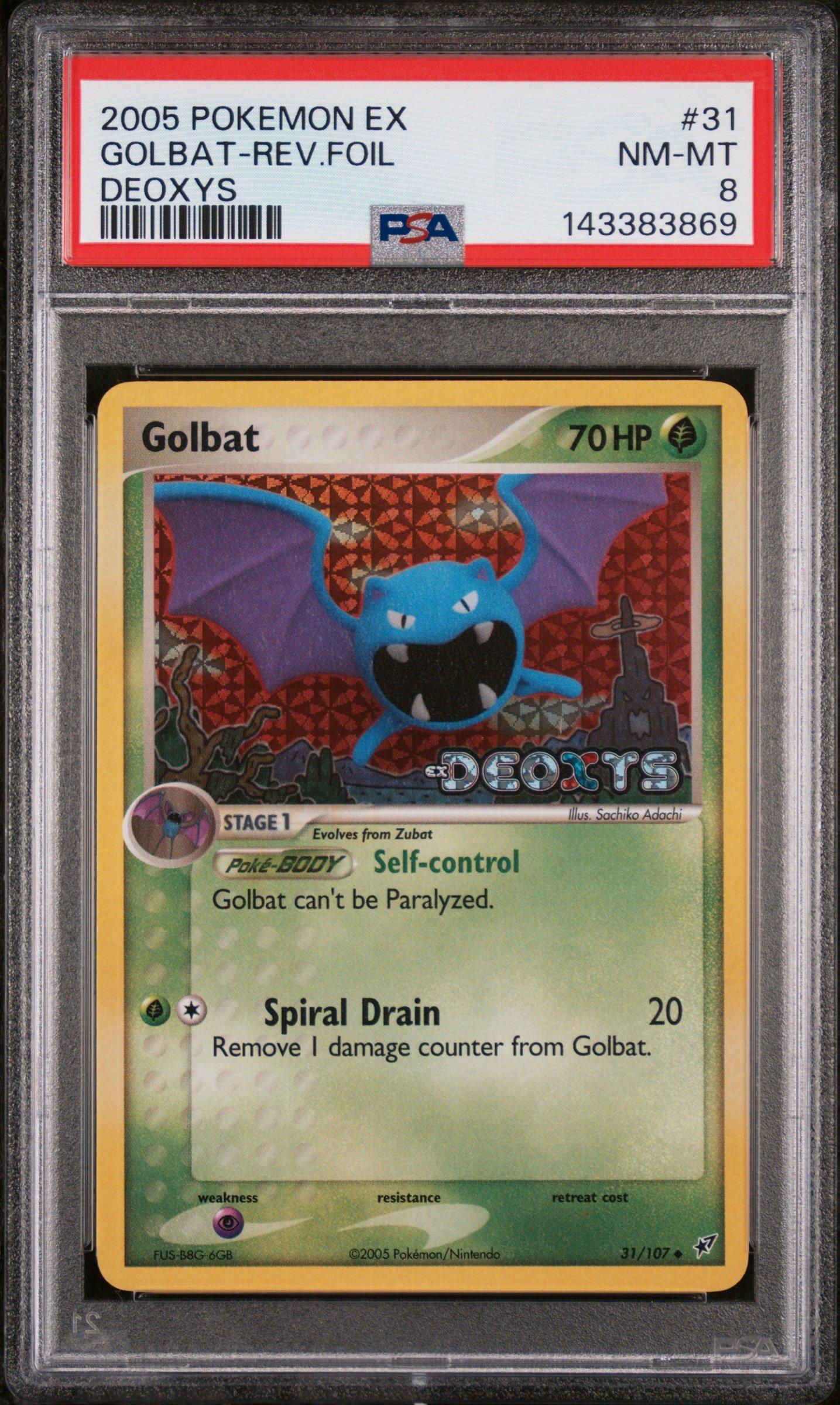 2005 Pokemon Ex Deoxys 31 Golbat-reverse Foil PSA 8