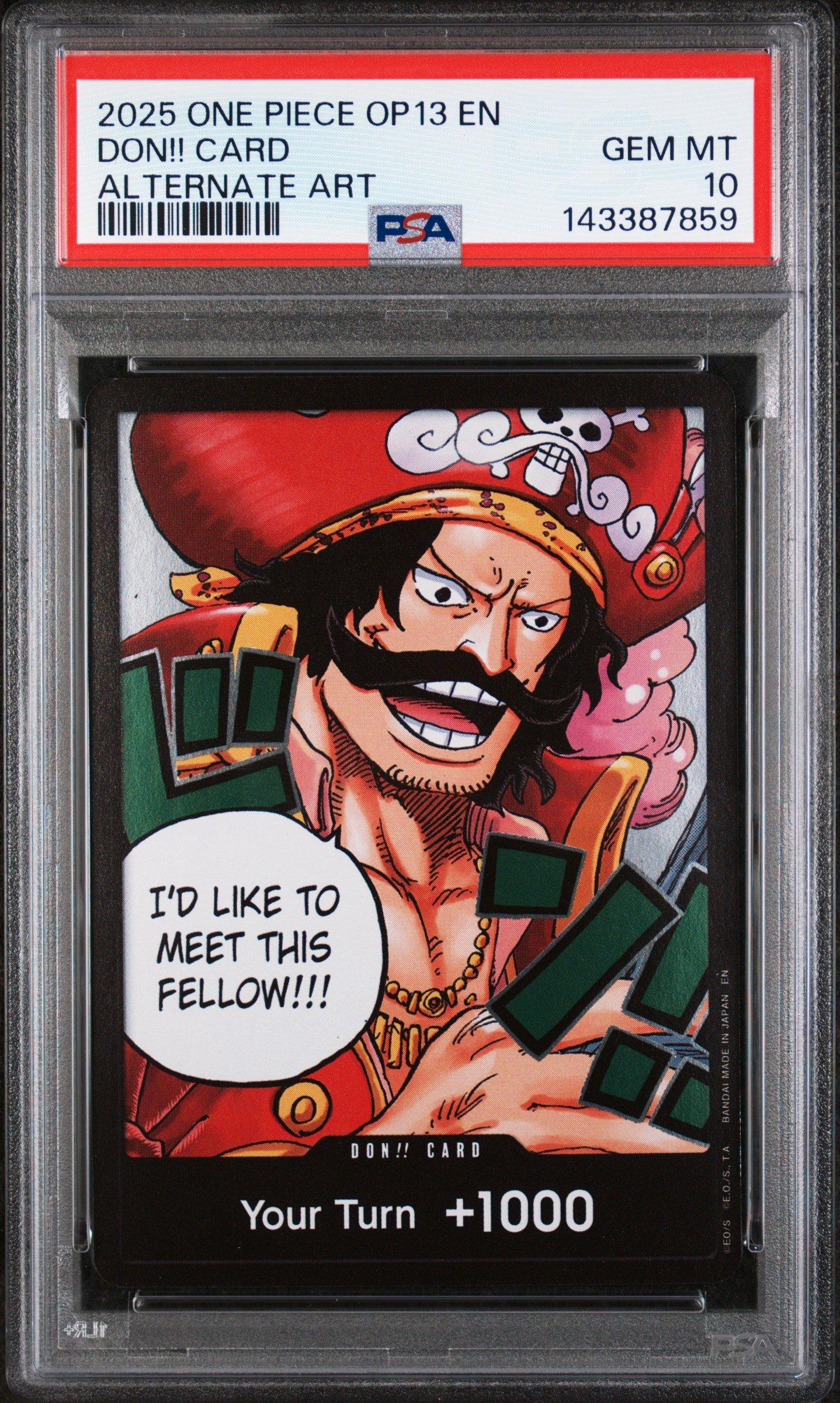 2025 One Piece Op13-carrying On His Will Don!! Card Alternate Art PSA 10