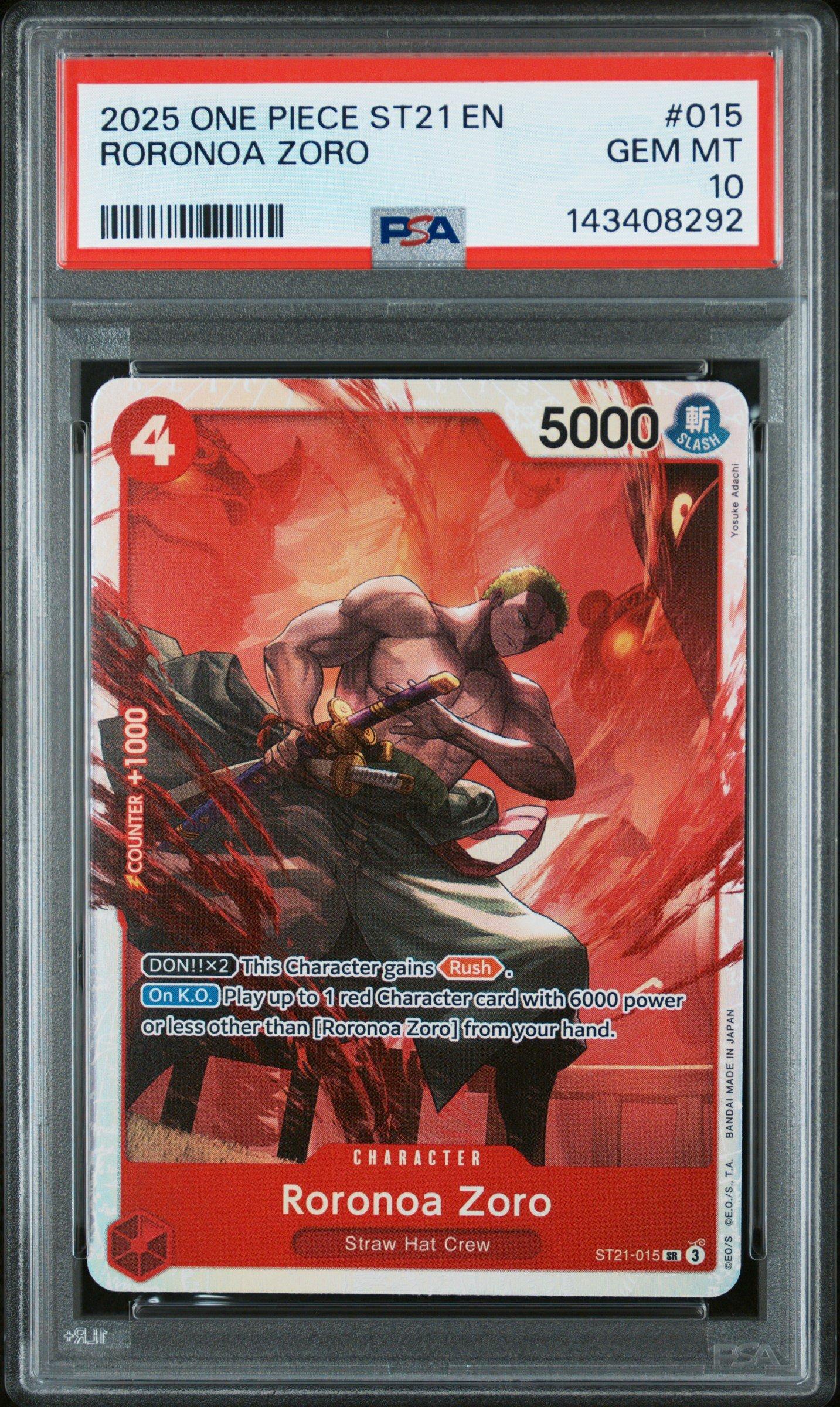 2025 One Piece Starter Deck St21-ex Gear 5 015 Roronoa Zoro PSA 10