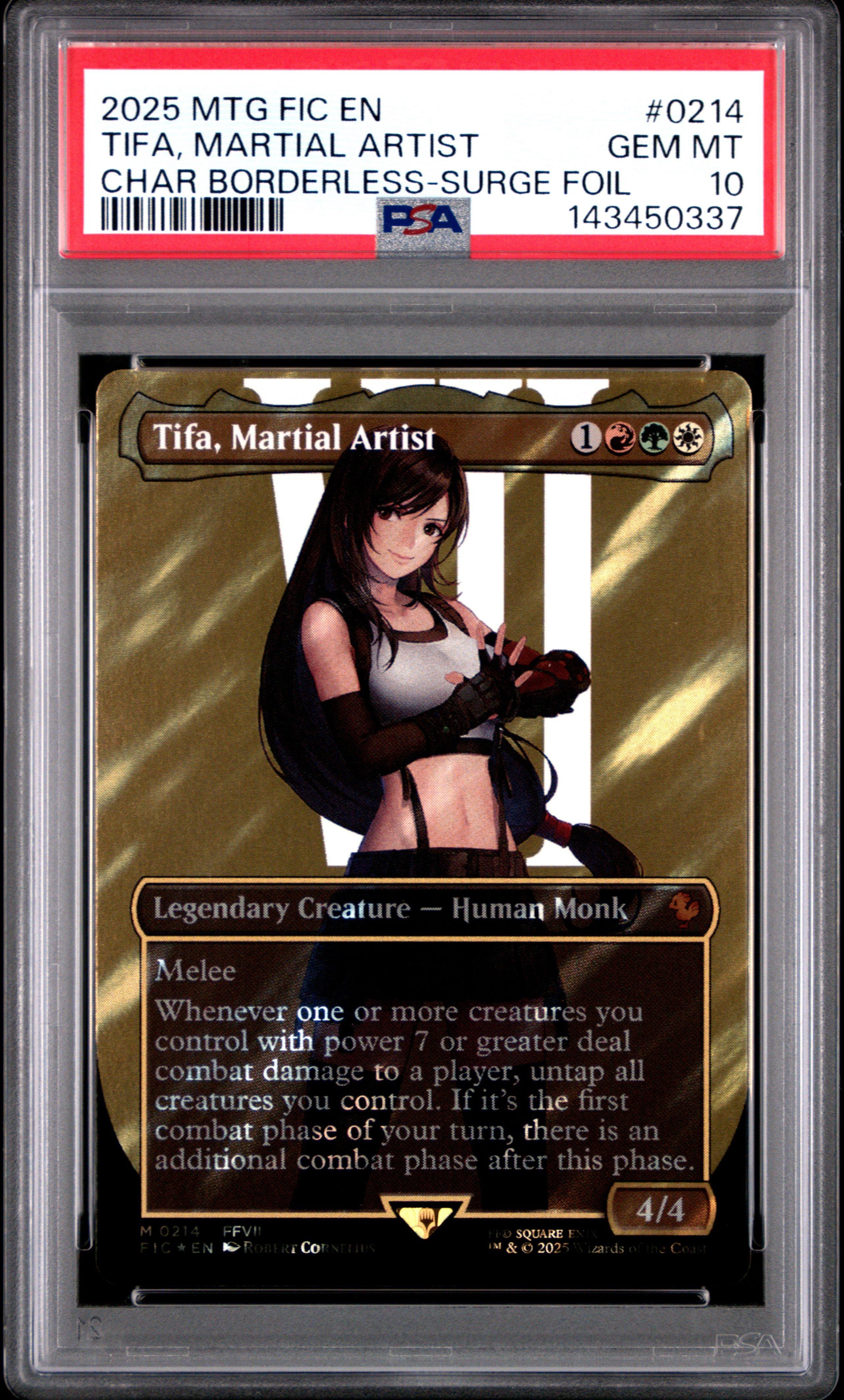 格闘家、ティファ PSA10 サージフォイル 2025 Magic The Gathering Final Fantasy Commander 0214 Tifa