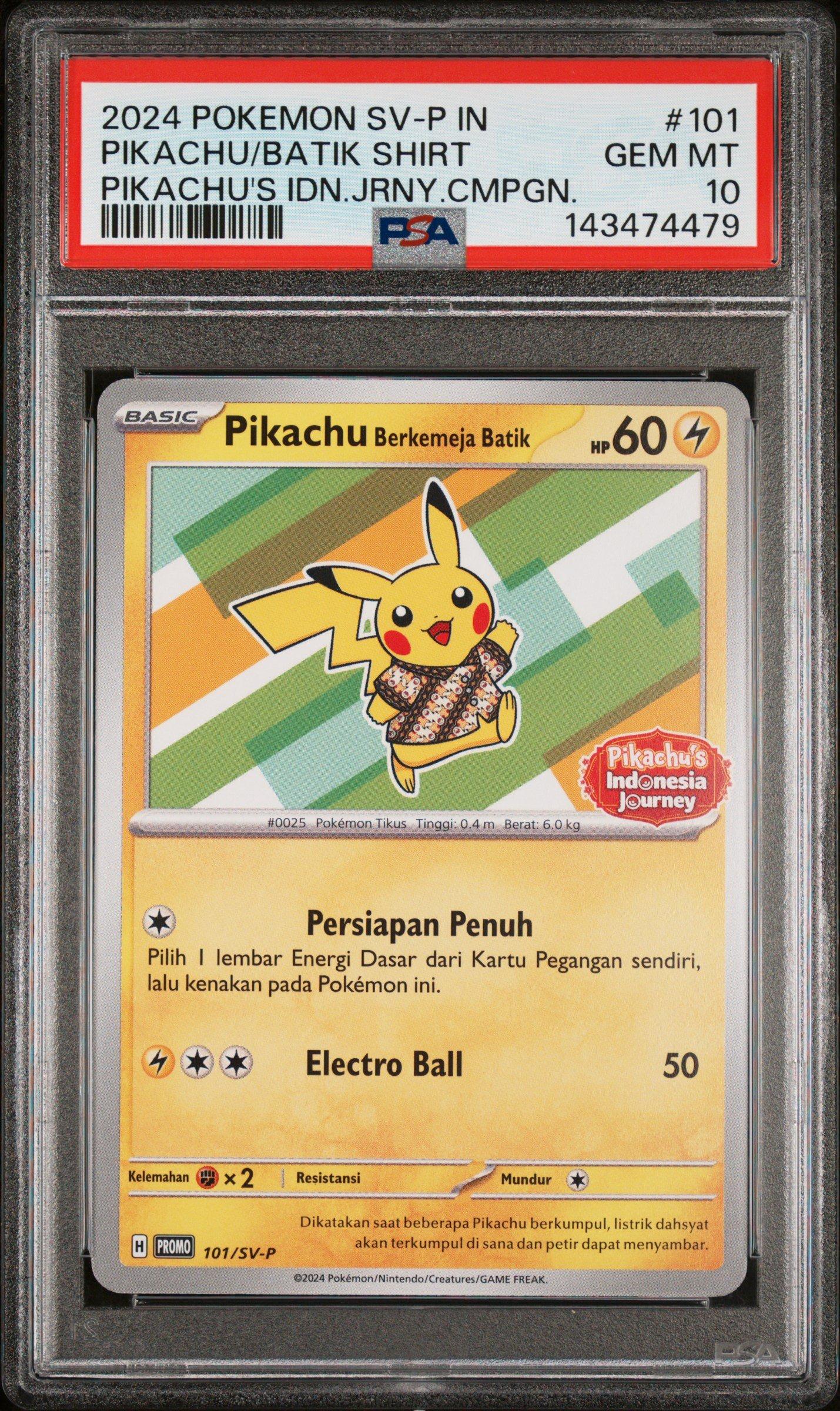 2024 Pokemon Indonesian Sv-p Promo 101 Pikachu In Batik Shirt