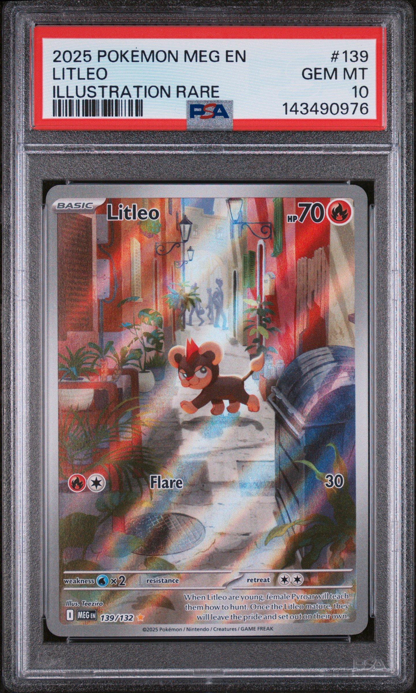 2025 Pokemon Meg En-mega Evolution 139 Litleo Illustration Rare PSA 10  Graded Card | GameStop