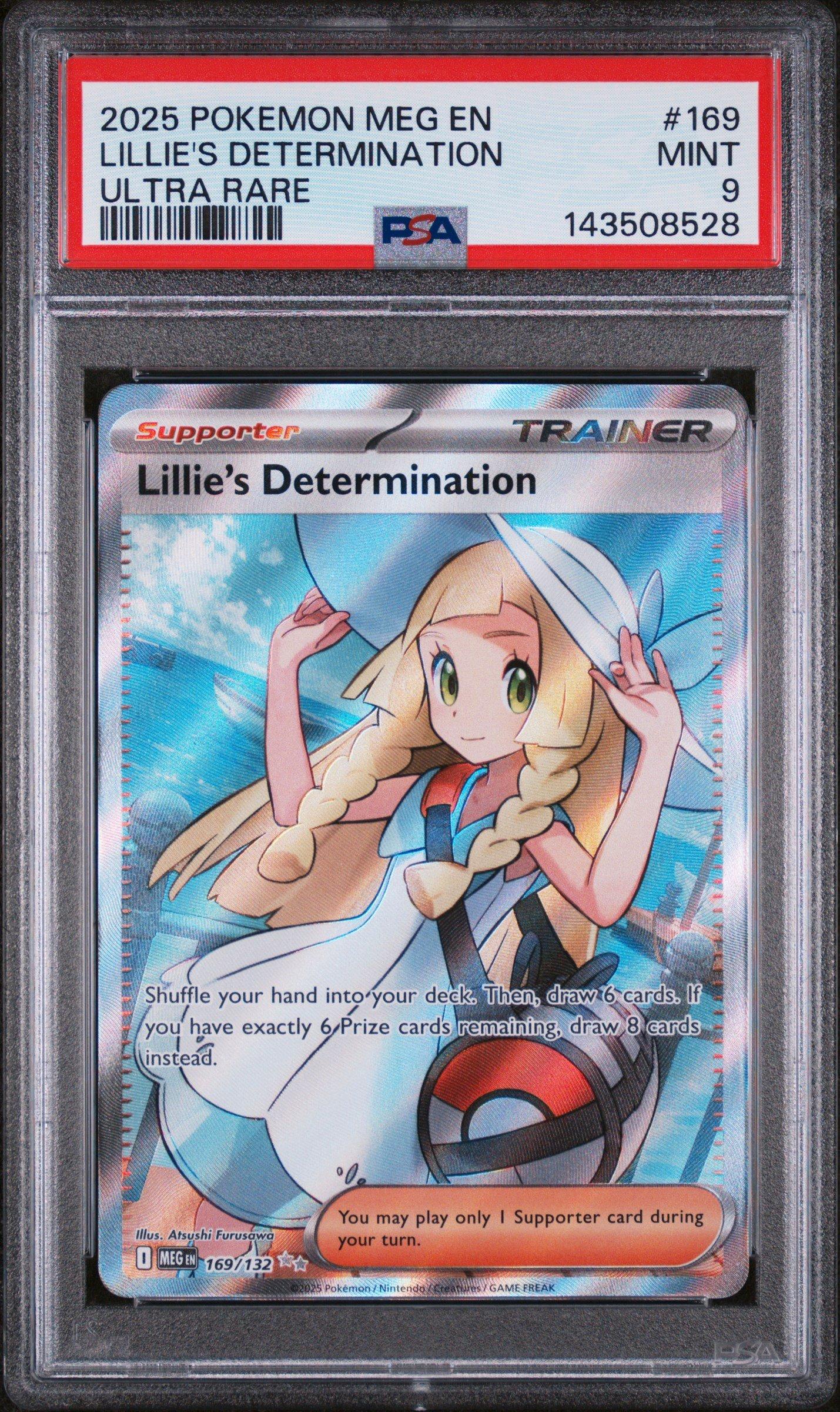 2025 Pokemon Meg En-mega Evolution 169 Lillie's Determination Ultra Rare  PSA 9 Graded Card | GameStop