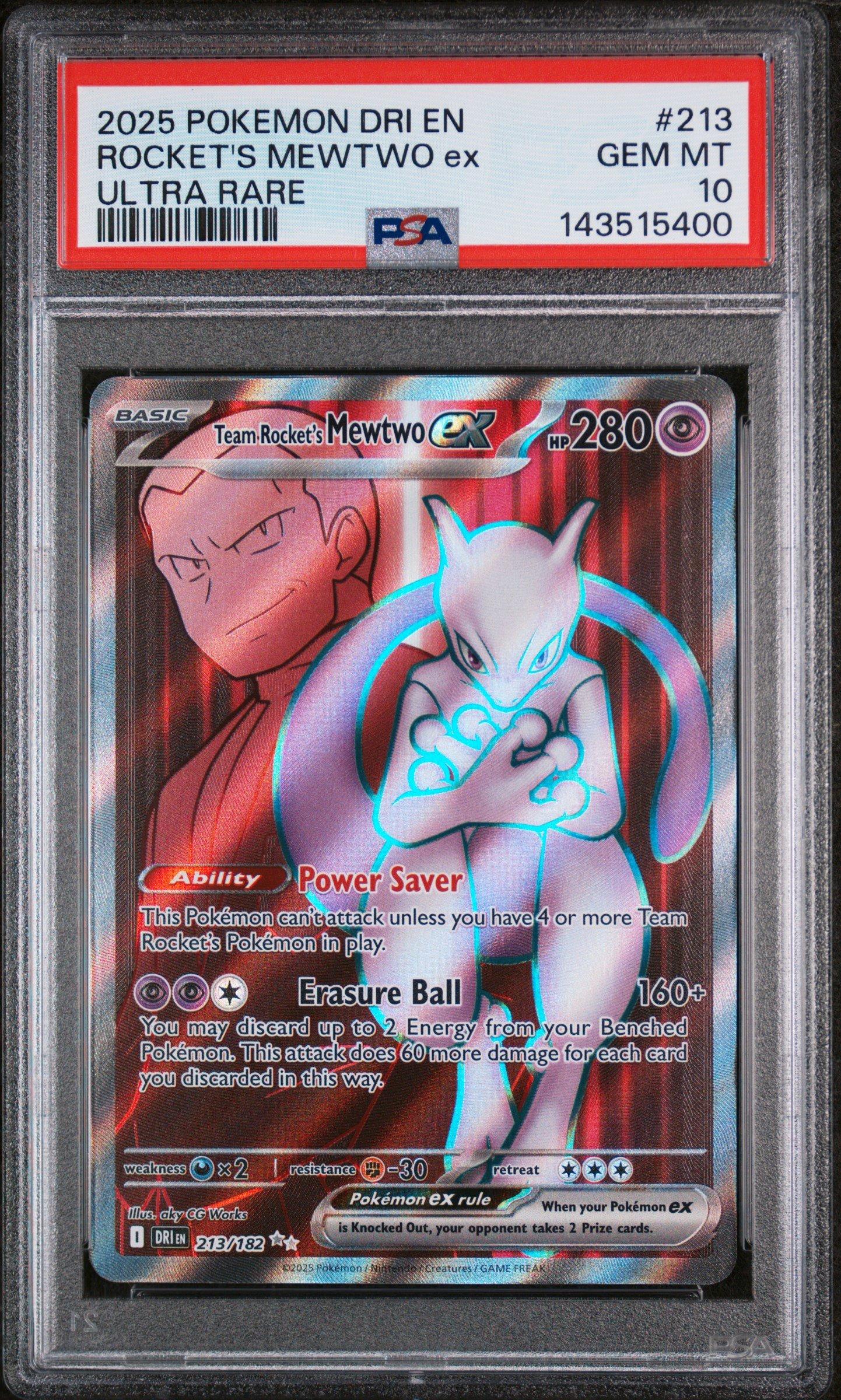 2025 Pokemon Dri En-destined Rivals 213 Team Rocket's Mewtwo Ex