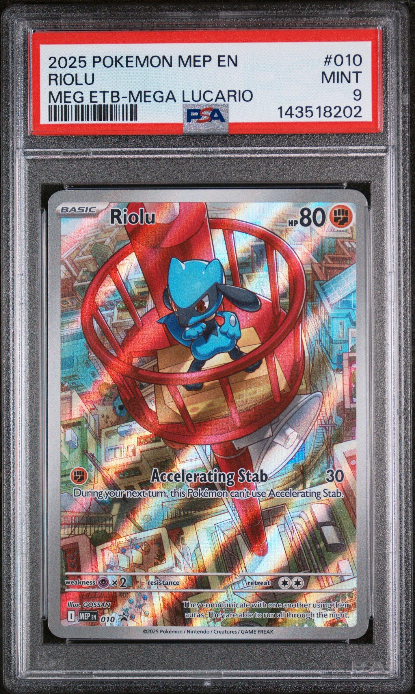 2025 Pokemon Mep En-me Black Star Promo 010 Riolu Mega Evolution
